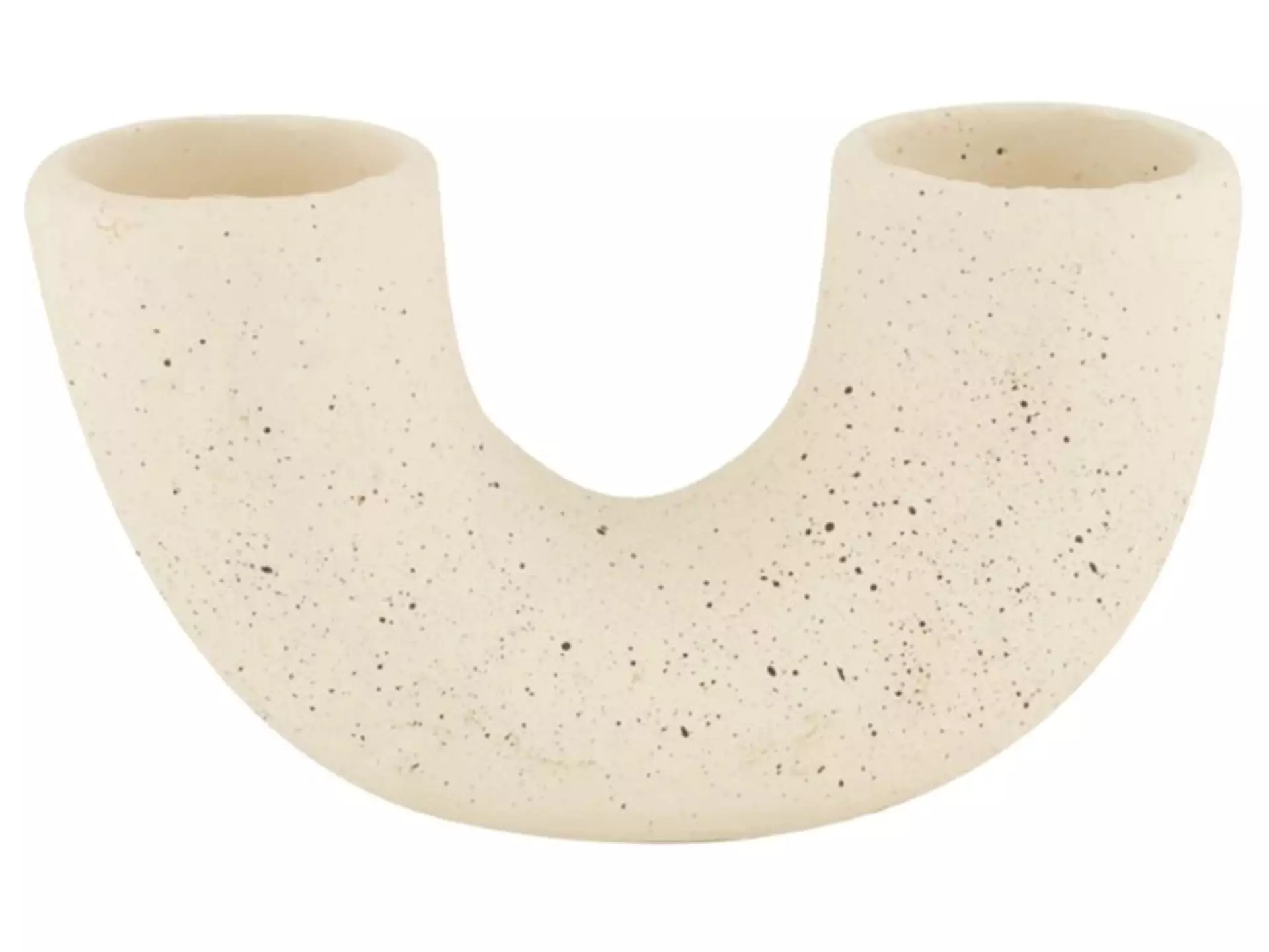 Vase Zement, U-Form, Weiss H: 14 cm Dijk