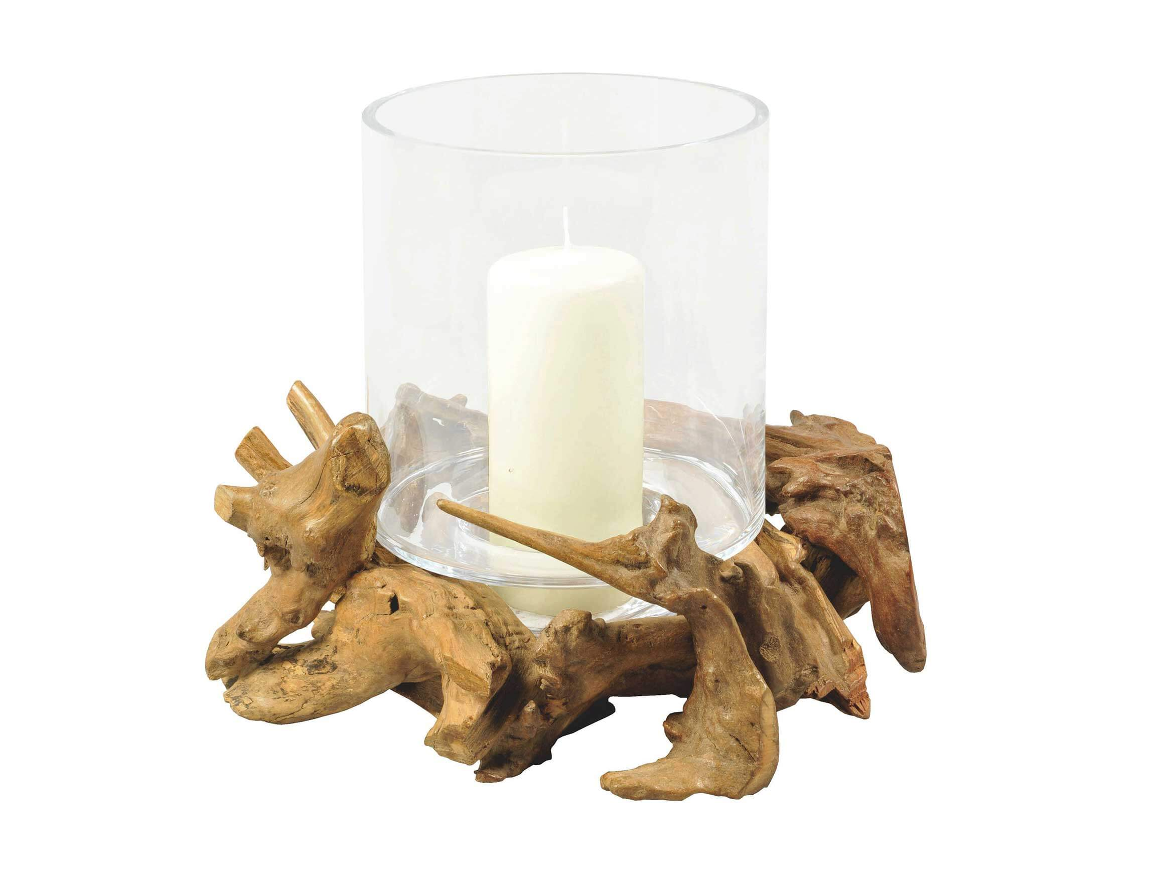 Schlittler Windlicht Holz D: 28 cm Holzfarbig | Schubiger Möbel