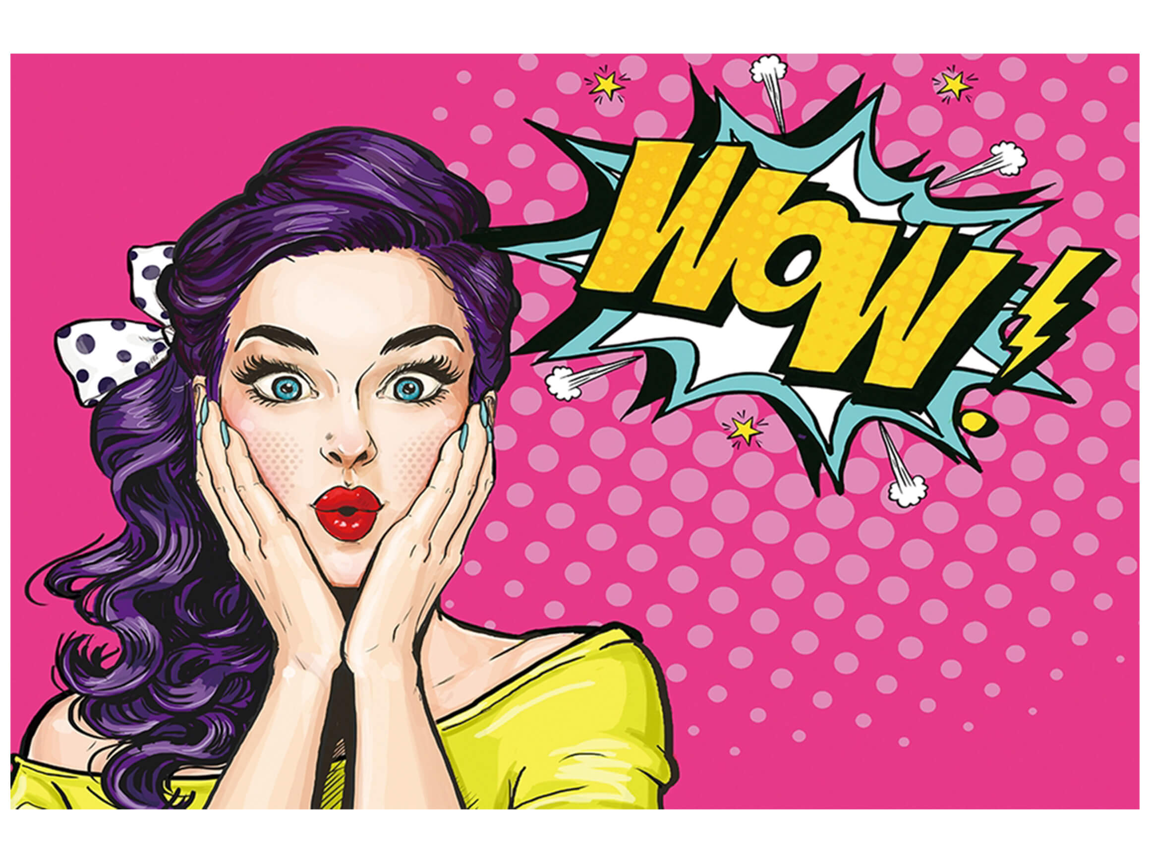 Digitaldruck auf Glas Pop Art Wow image LAND