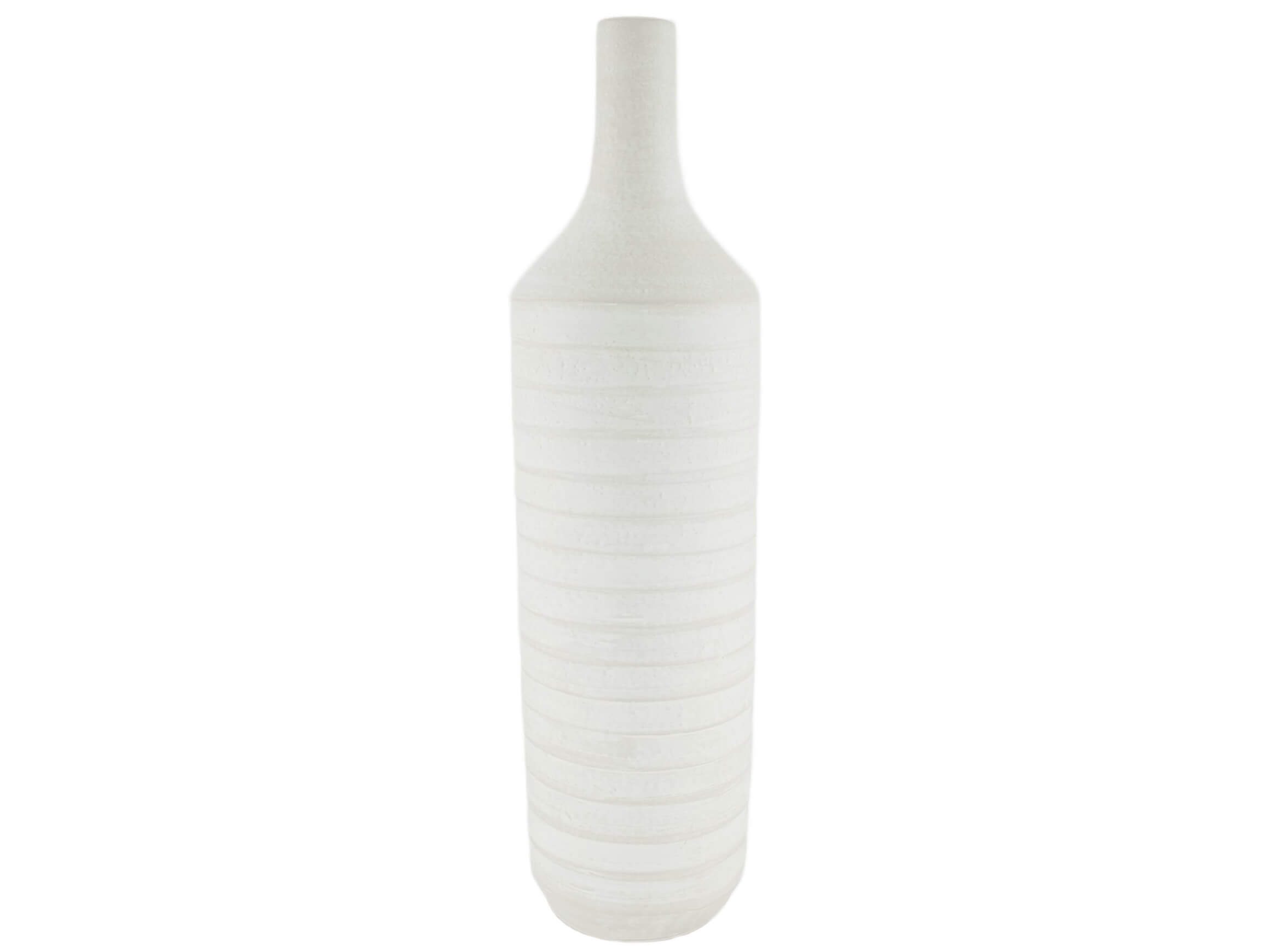 Decofinder Flasche Terracotta Weiss H: 53 cm  | Schubiger Möbel