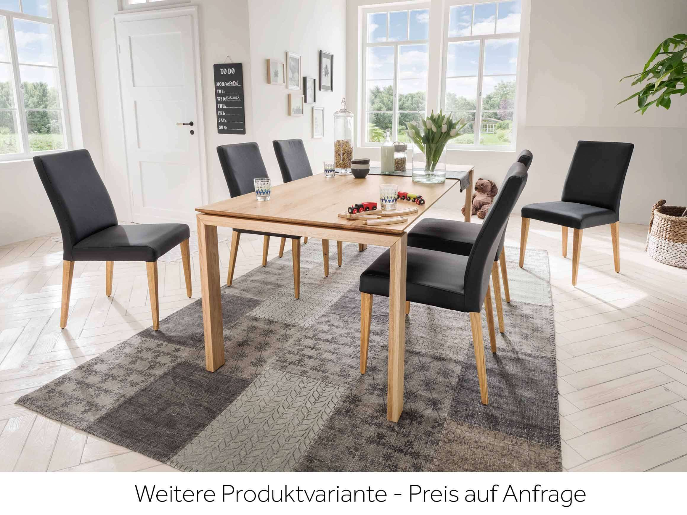 Stuhl Dresden Schwarz, Leder Dolaro Schwarz, Fuss