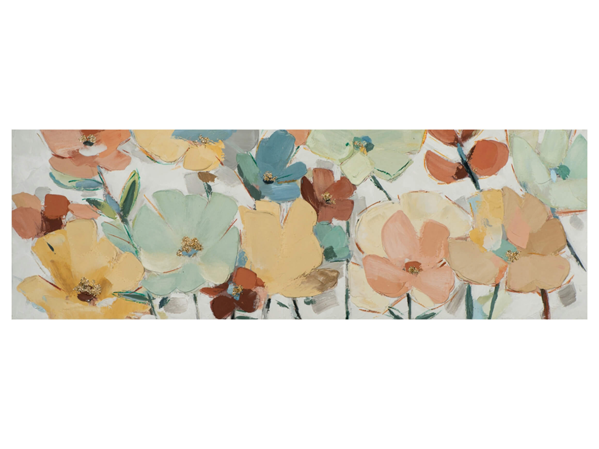 Picture Pastel flowers image LAND / Size: 150 x 50 cm