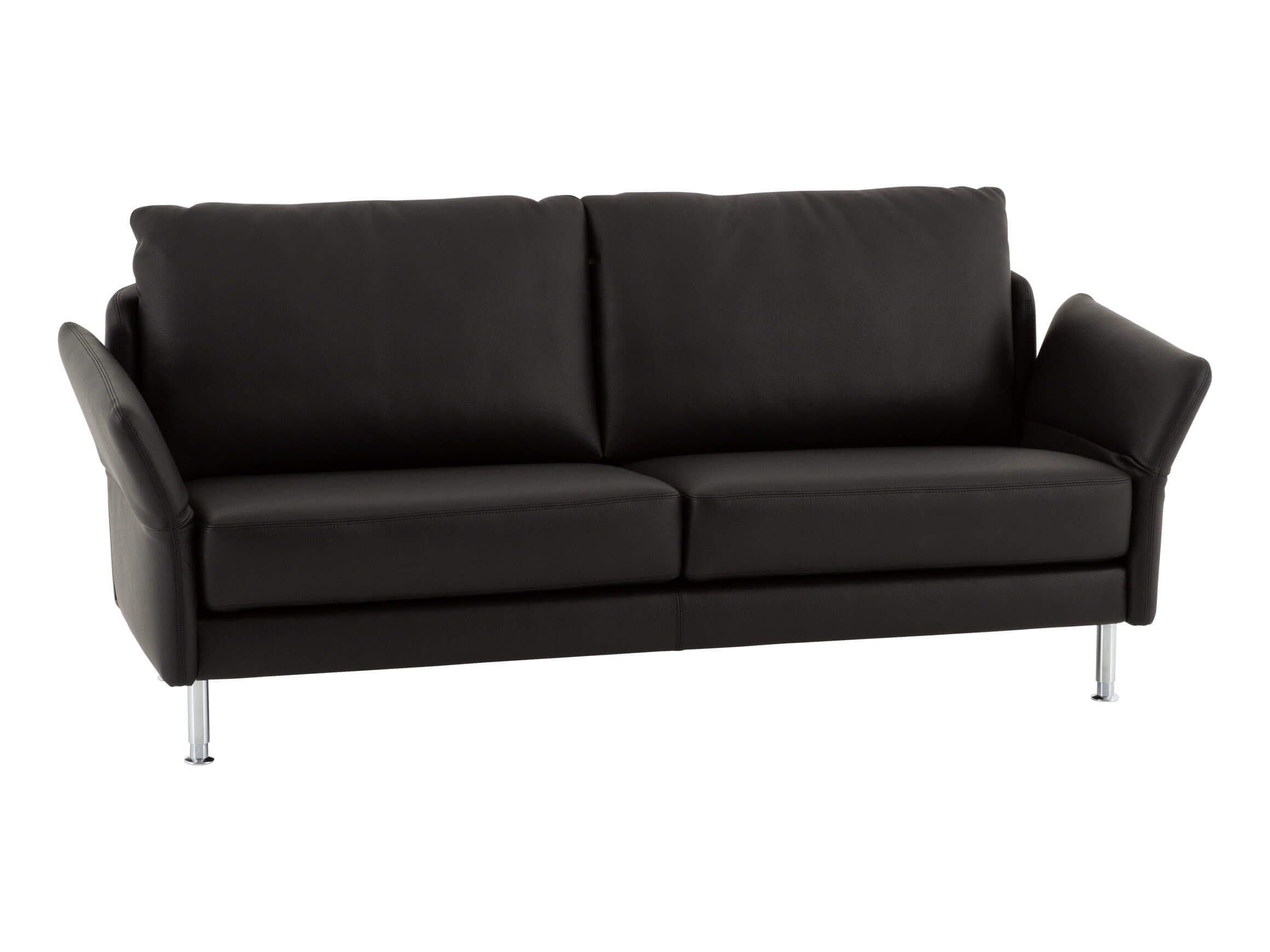 Sofa Cielo, Leder, Chrom Matt, BxTxH: 178 x 85 x 104-109 cm
