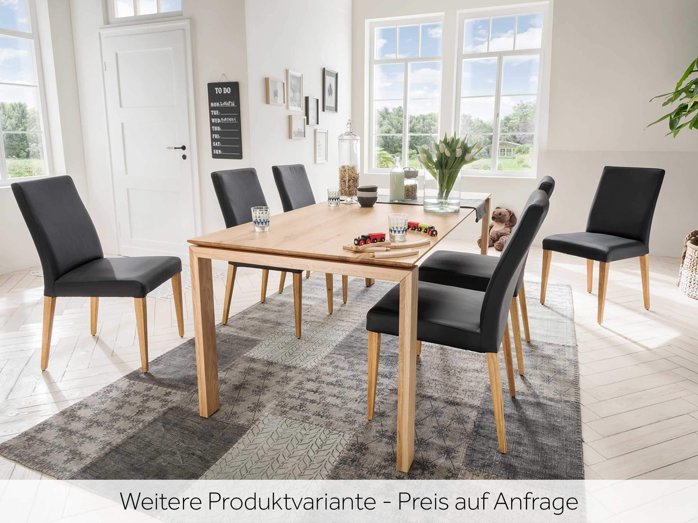 Stuhl Dresden Schwarz, Leder Dolaro Schwarz, Fuss