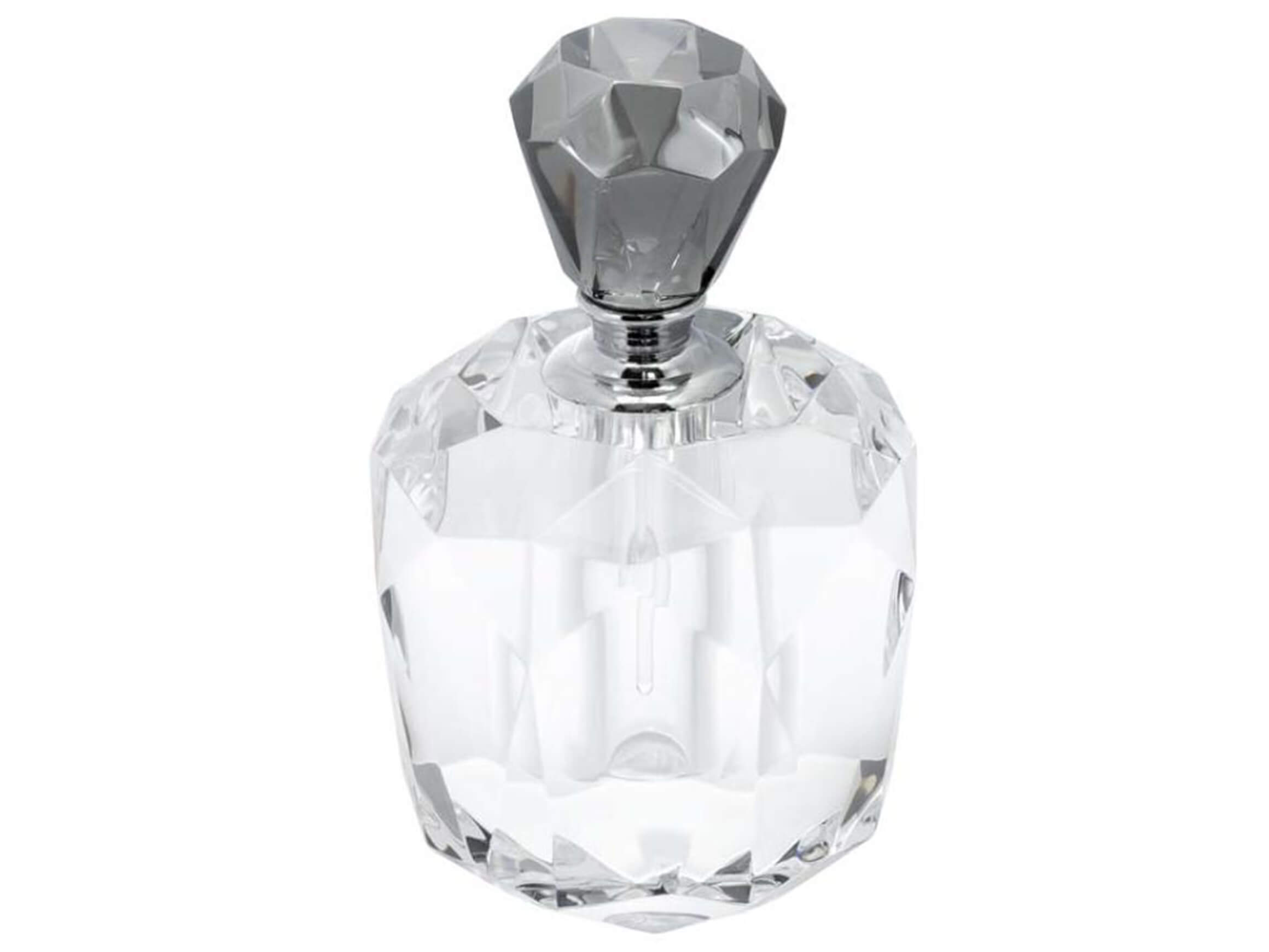 Abhika Parfumflasche Griff in Rauchglas H: 13 cm Transparent | Schubiger Möbel