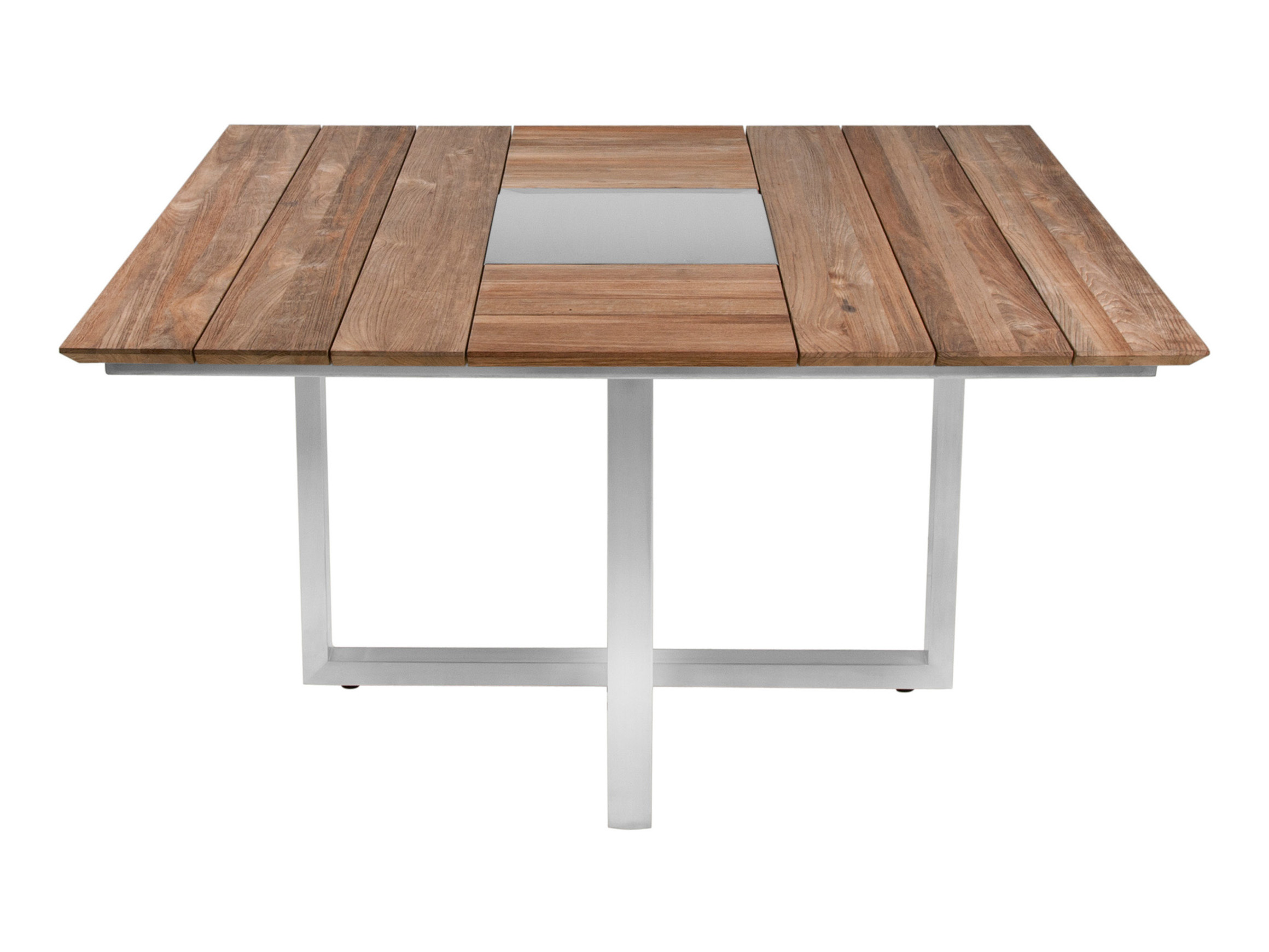 Gartentisch Quadux, Teak Recycelt, Edelstahl, b 140 cm