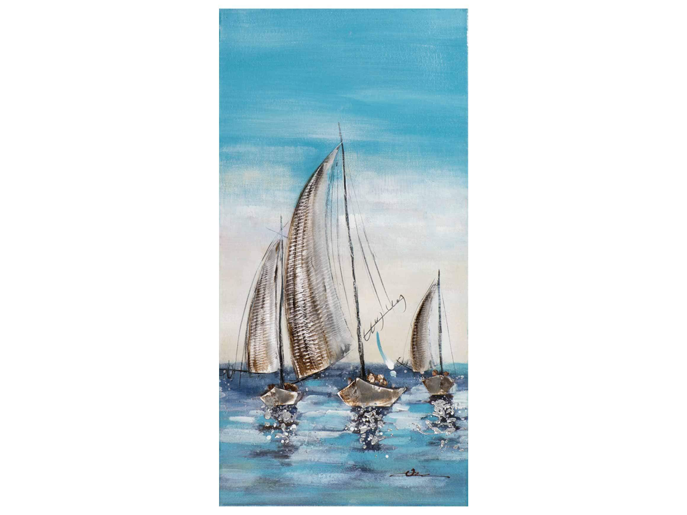 Bild Drei Segelboote 40x80 cm image LAND