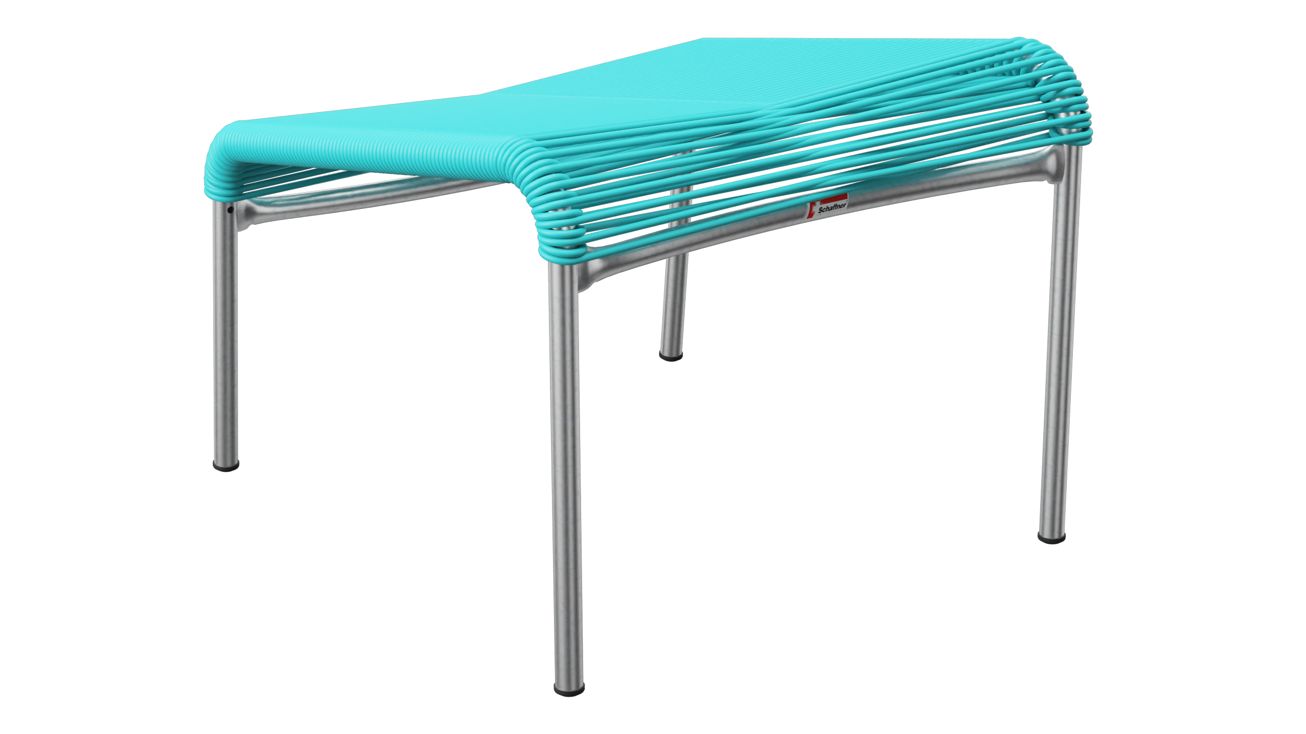 Spaghetti footstool Säntis hot-dip galvanised from Schaffner / Colour: Turquoise