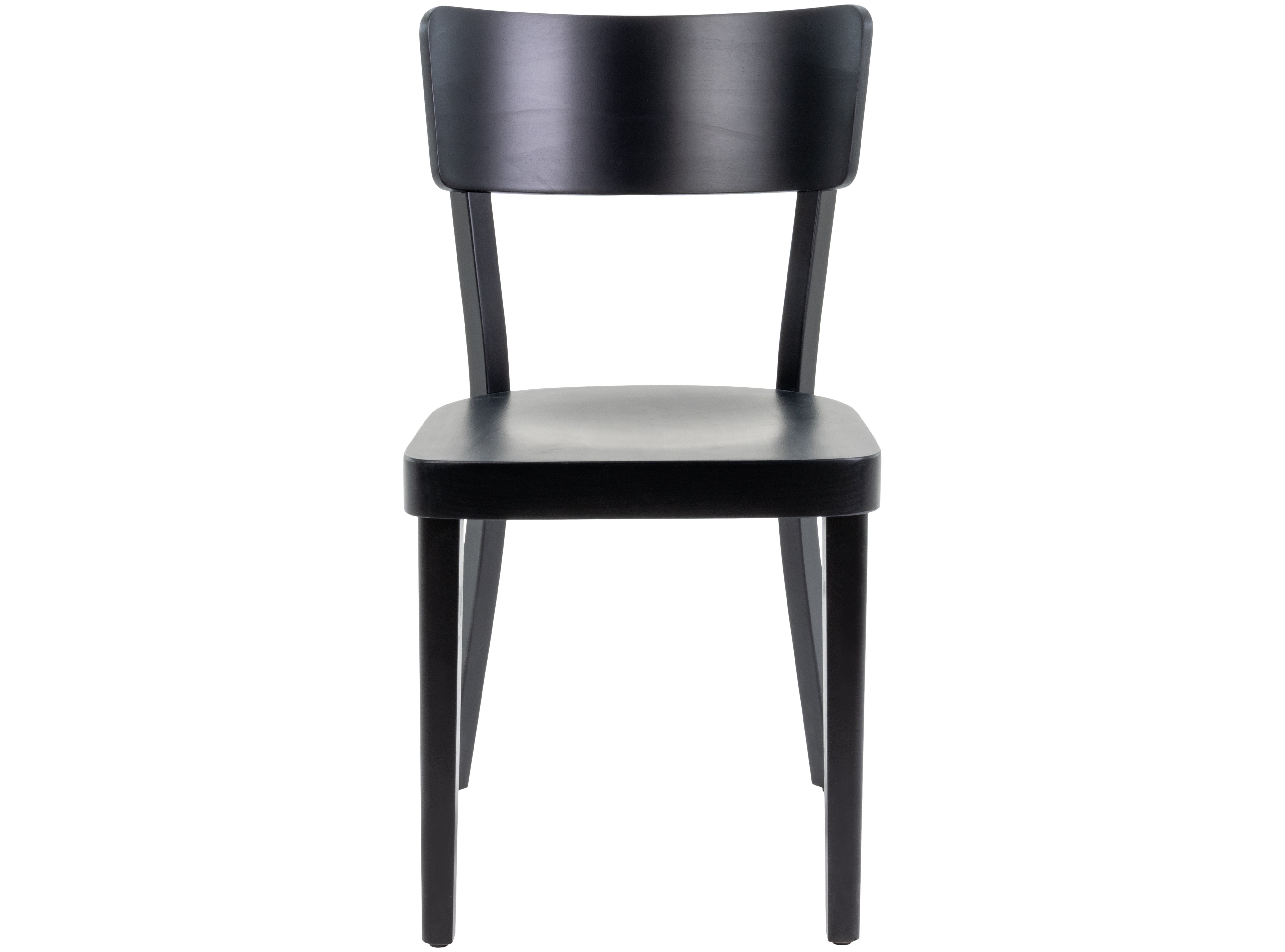 Stuhl Solio Buche massiv schwarz gebeizt – lackiert, Filzgleiter, 45x51 cm