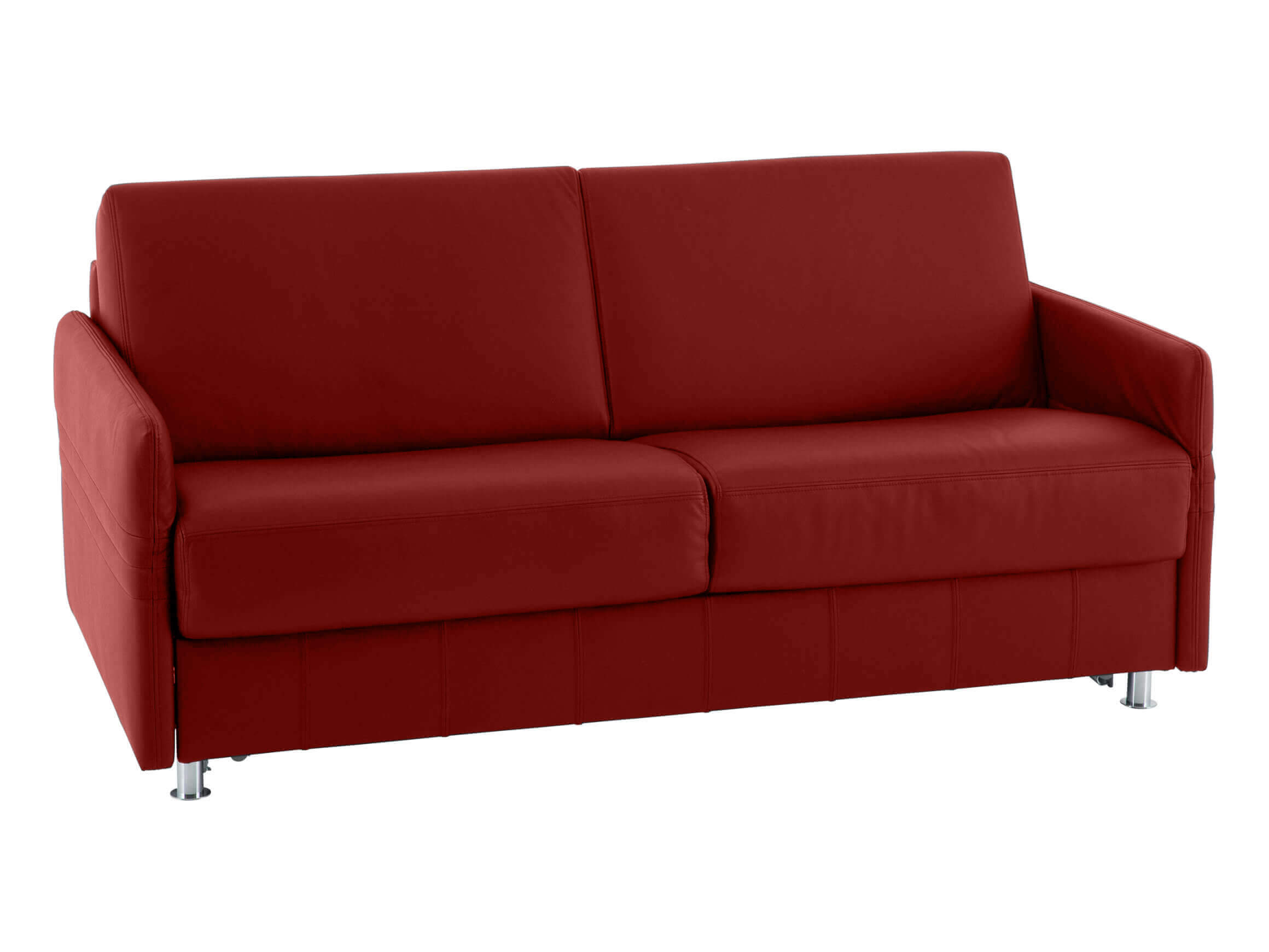 Bettsofa Mexico Leder Bali / Farbe: Rot / Material: