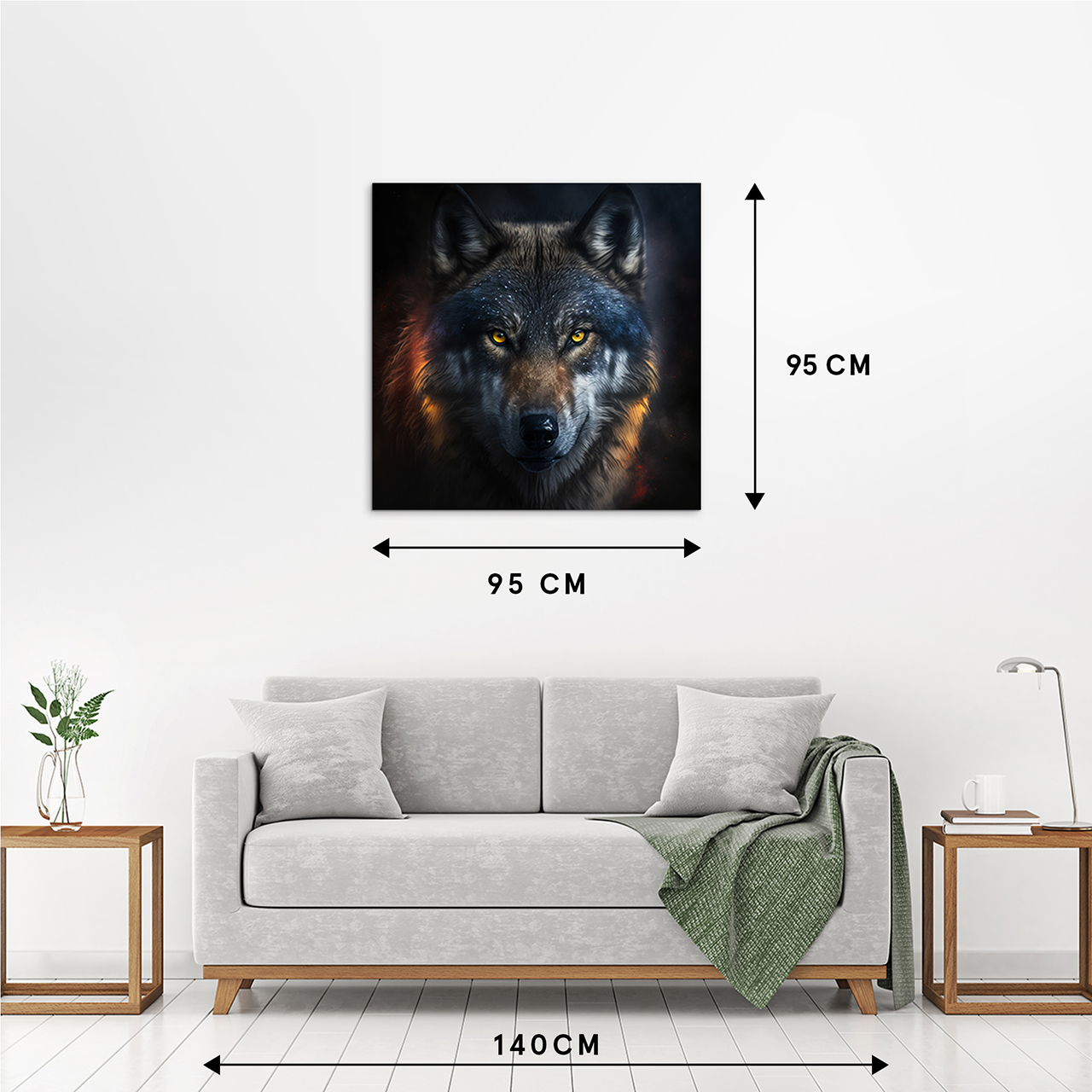 Acrylglasbild-Mysterious Wolf-image LAND