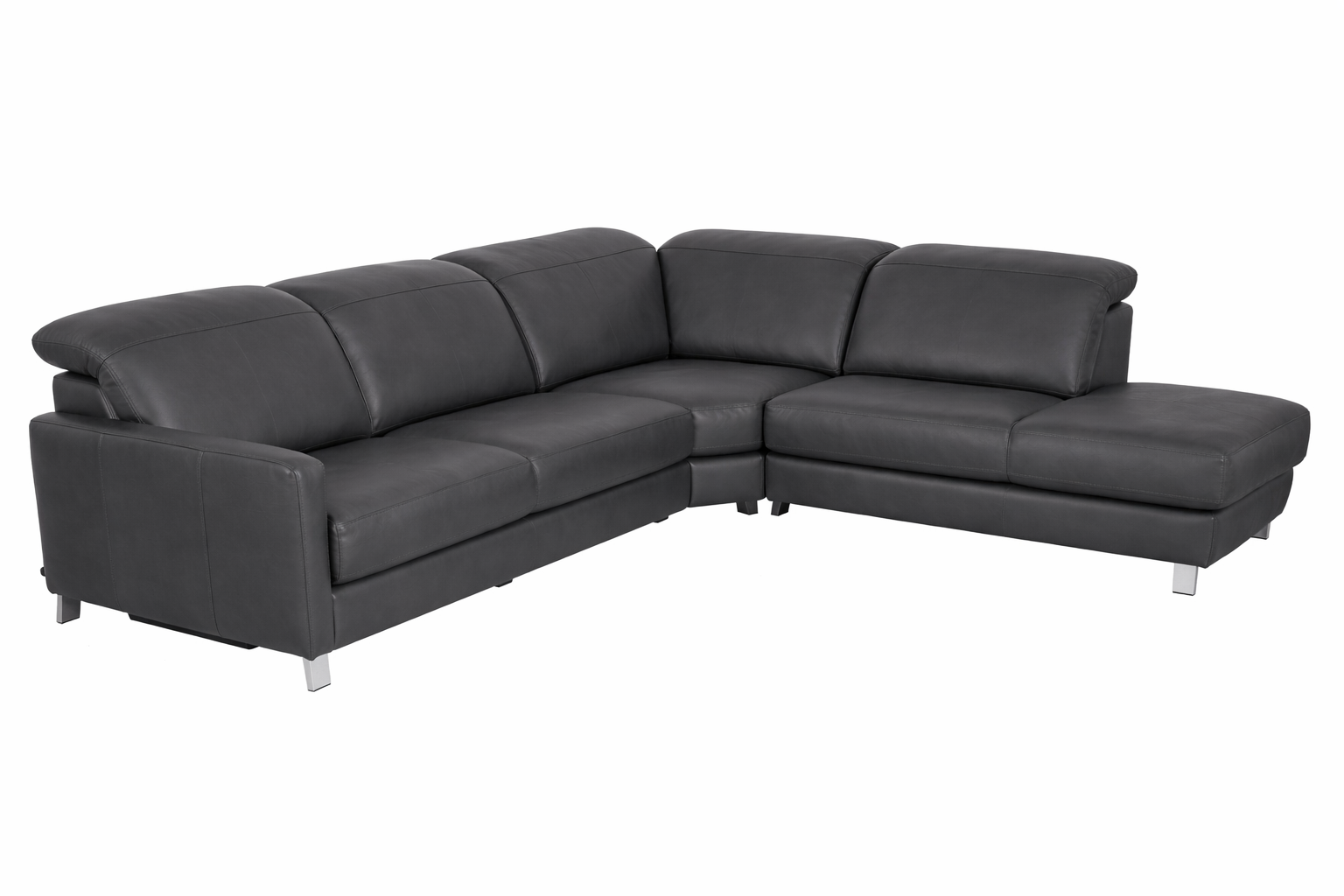 Ecksofa Kriens Basic Polipol / Farbe: Ocean / Bezugsmaterial: Leder Basic