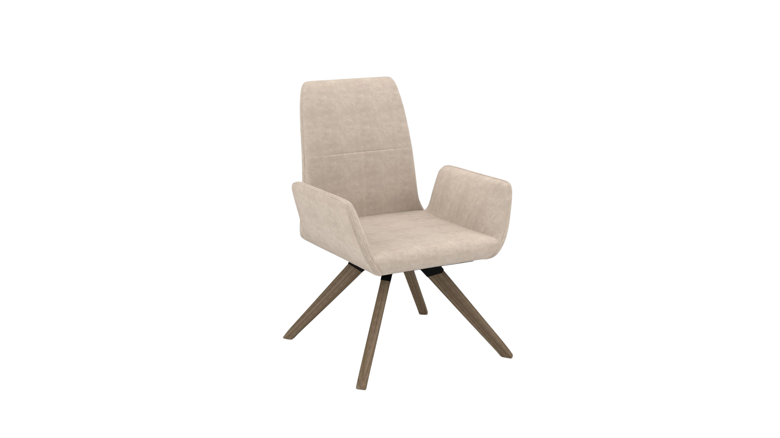 Stuhl Sirius - von UrbanDesign | Drehfunktion, Fuss Eiche, Stoff naturel