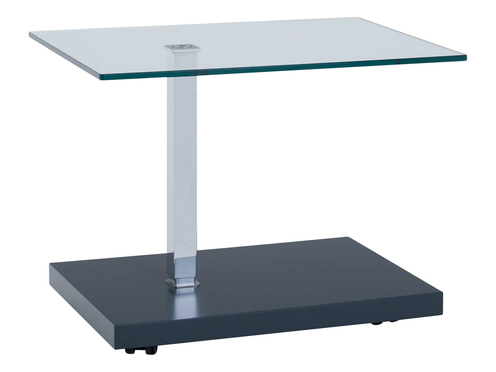 Beistelltisch k 929 Tiso, Glas, Mdf Anthrazit, b 60 cm