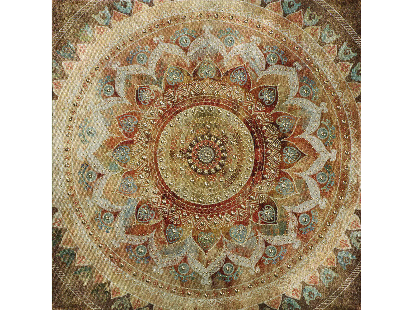 image LAND Bild Mandala im Quadrat Orange Orange | Schubiger Möbel