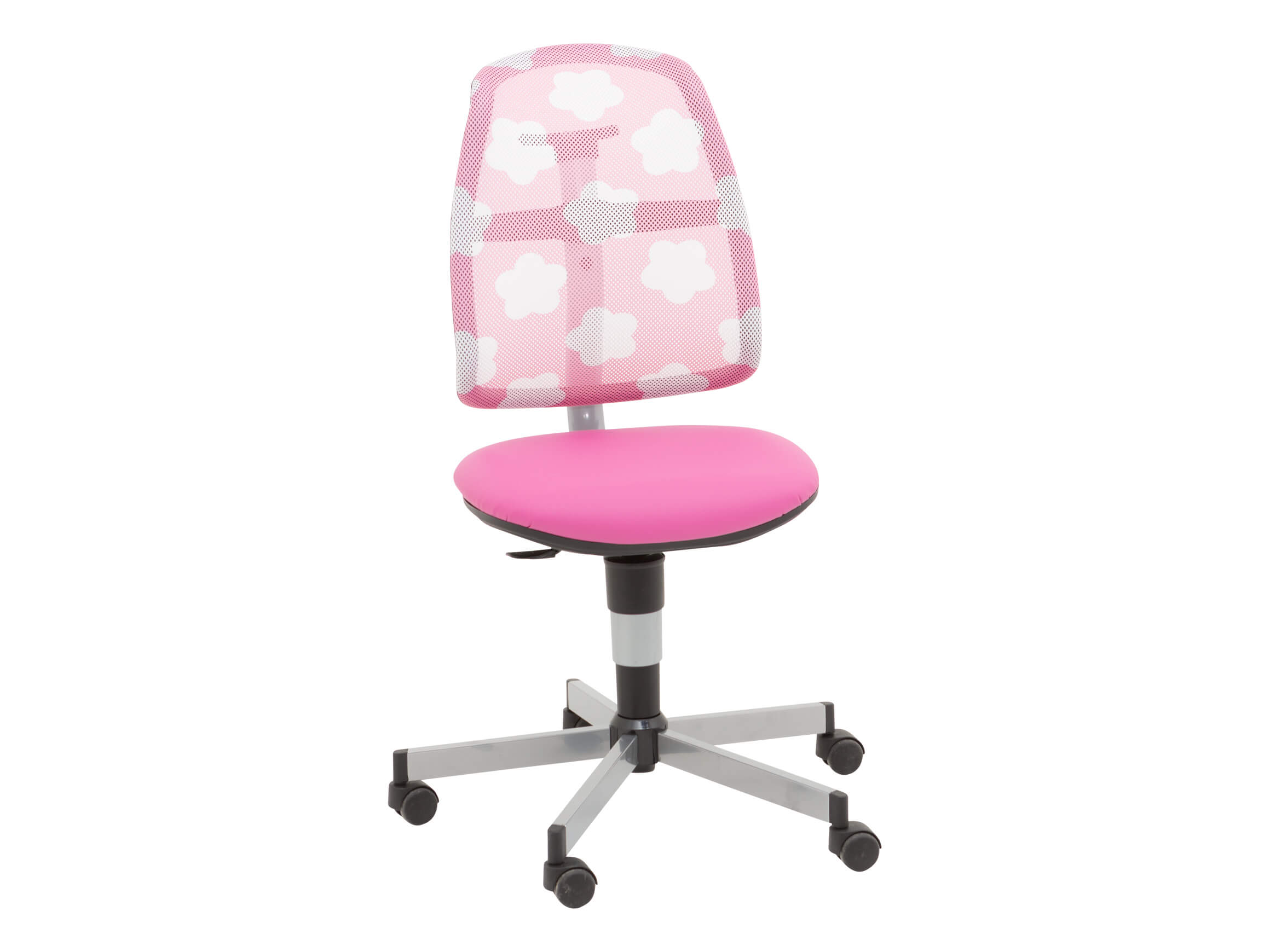 Side office chair, pink mesh, infinitely adjustable, b 44