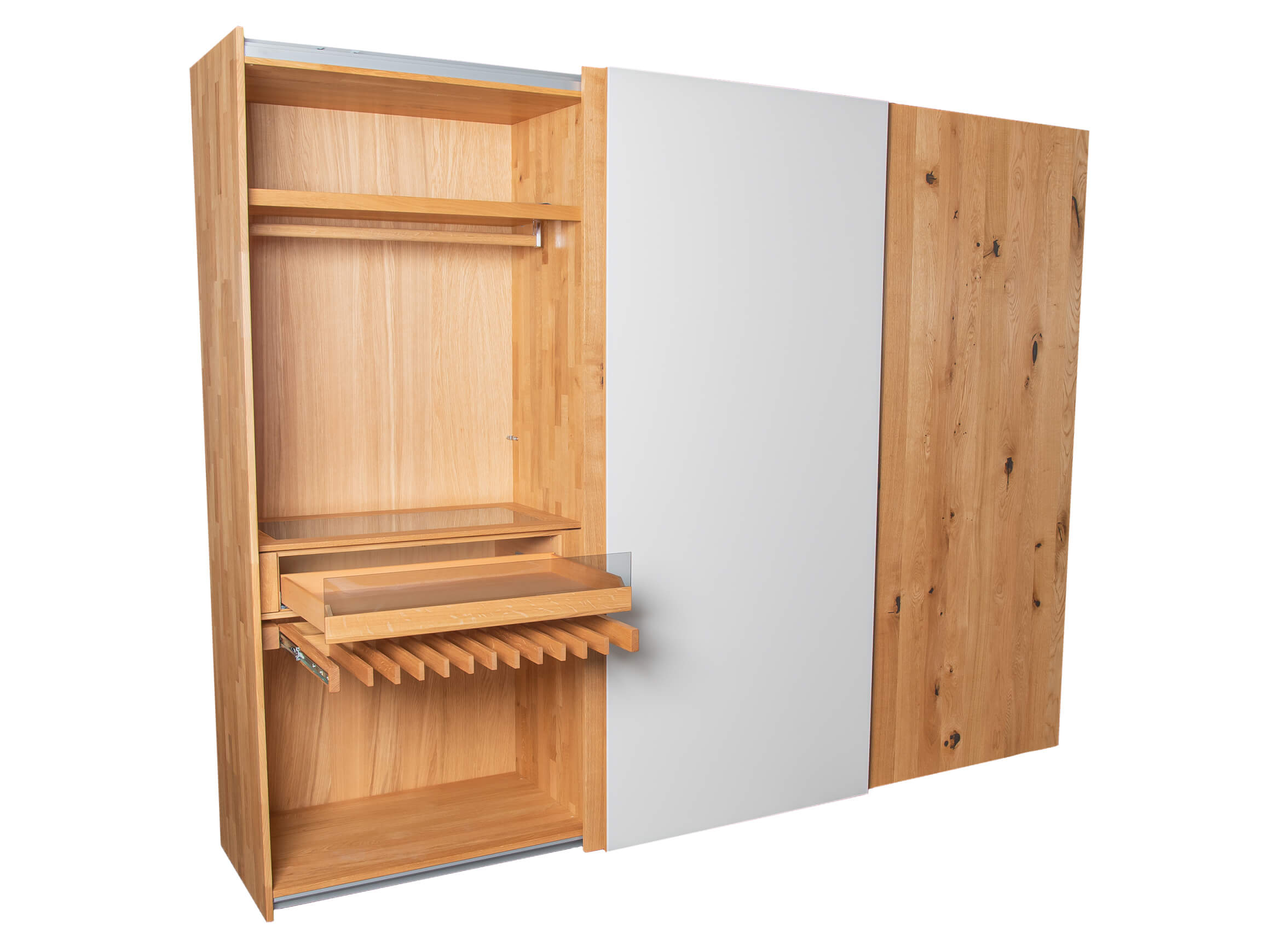 Schwebetürenschrank Soft Team 7 / Farbe: Holzfarbig Naturweiss