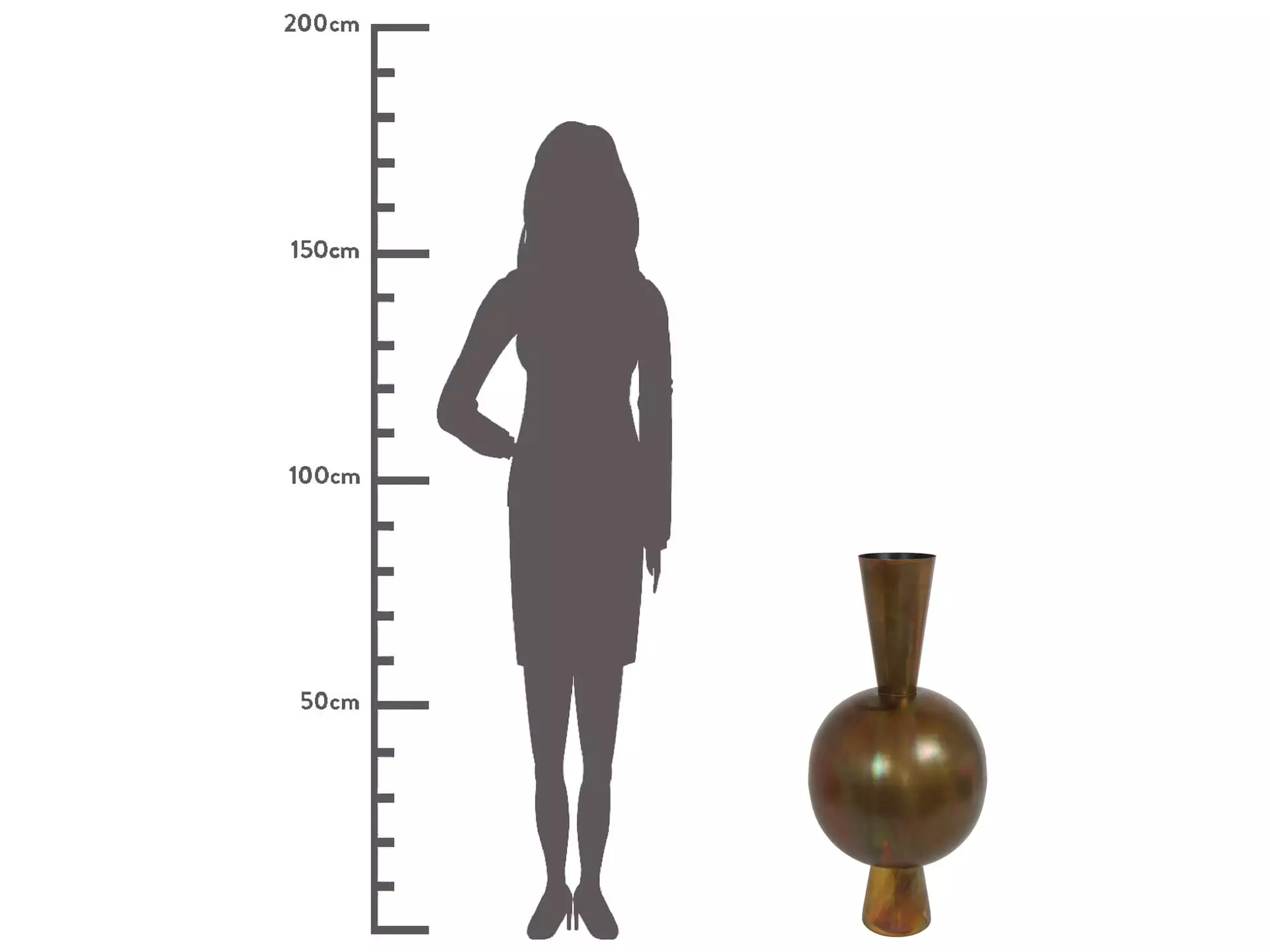 Vase Eisen, Bronze H: 85 cm Kersten