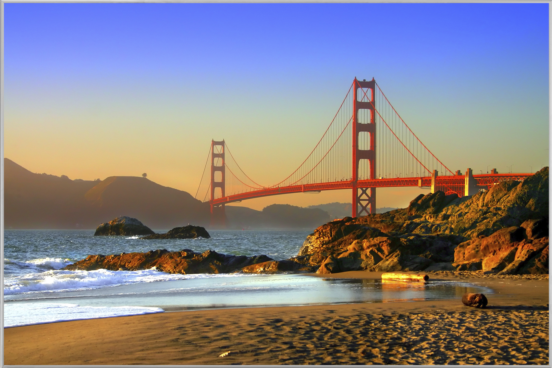 Bild mit Rahmen-Golden Gate-image LAND