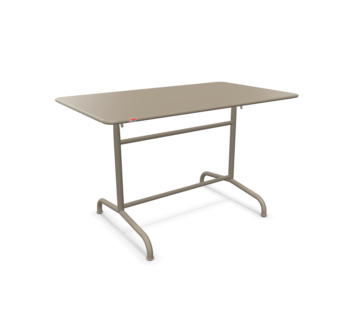 Table en métal Rigi d'Schaffner / Couleur : champagne / Dimensions : 120 x 70 cm