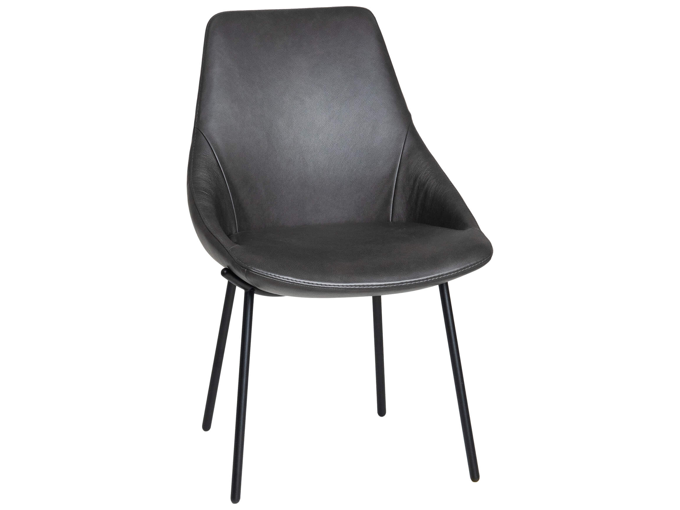 Stuhl Miriam Plantagie / Farbe: Grau Marron / Bezugsmaterial: Leder