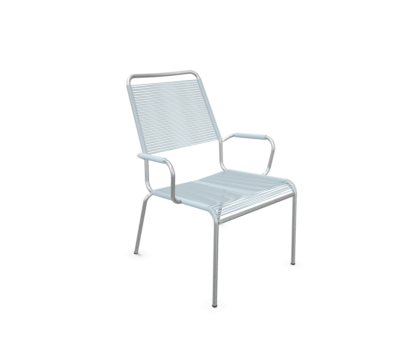 Spaghettisalon-Sessel Rigi mit Armlehnen Feuerverzinkt von Schaffner / Farbe: Pastellblau / Grösse: x cm