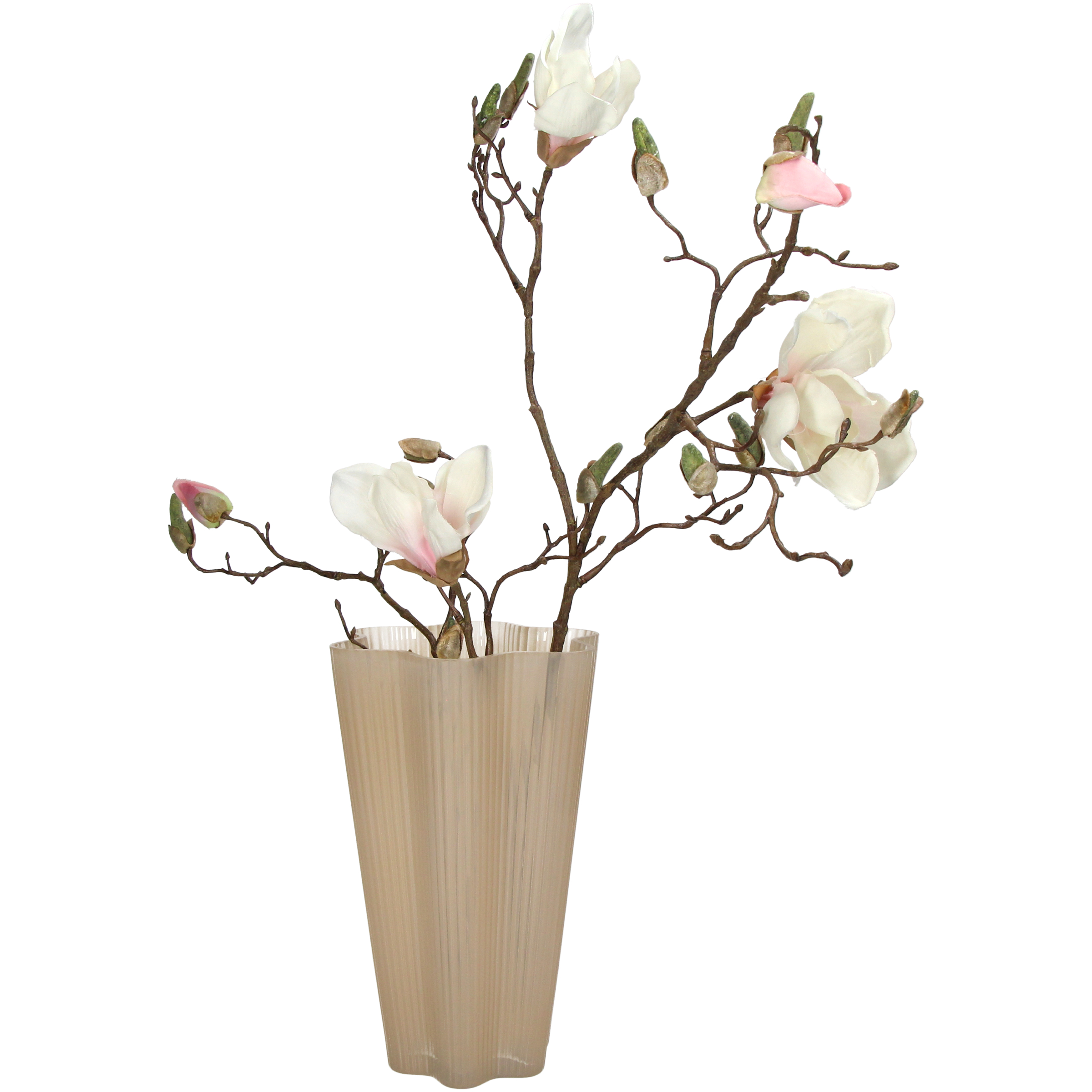 Vase Glas, Beige H: 27 cm Kersten