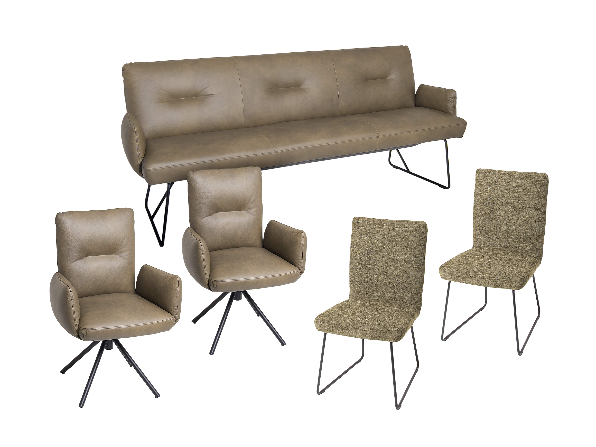 Dining set-Jason – Set of 4 chairs 1 bench and-
