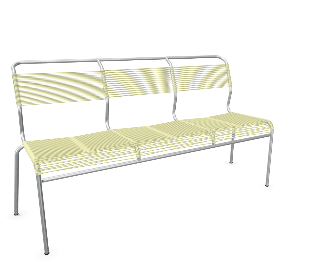 Schaffner Spaghetti-3er-Bank Säntis Feuerverzinkt Gelb | Schubiger Möbel