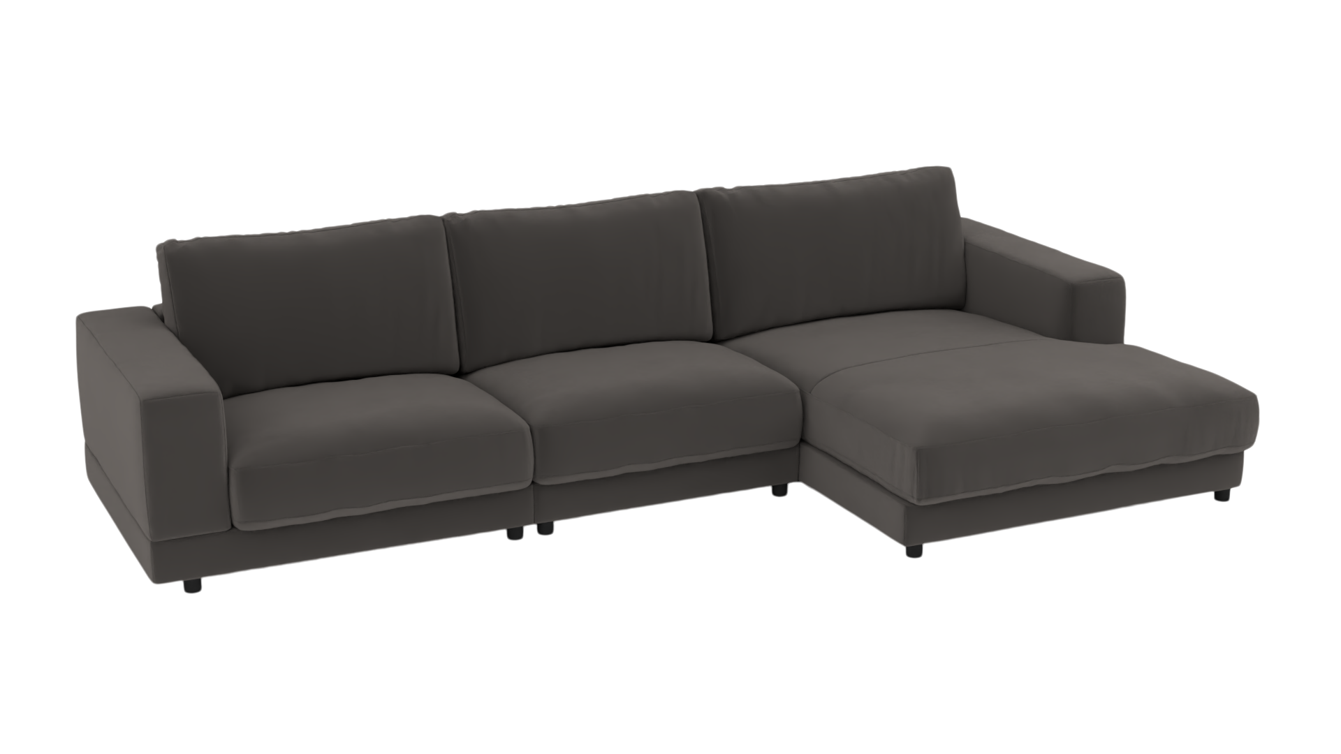 Ecksofa #1 Jupiter rechts - UrbanDesign / Farbe: Anthrazit / Bezugsmaterial: Stoff