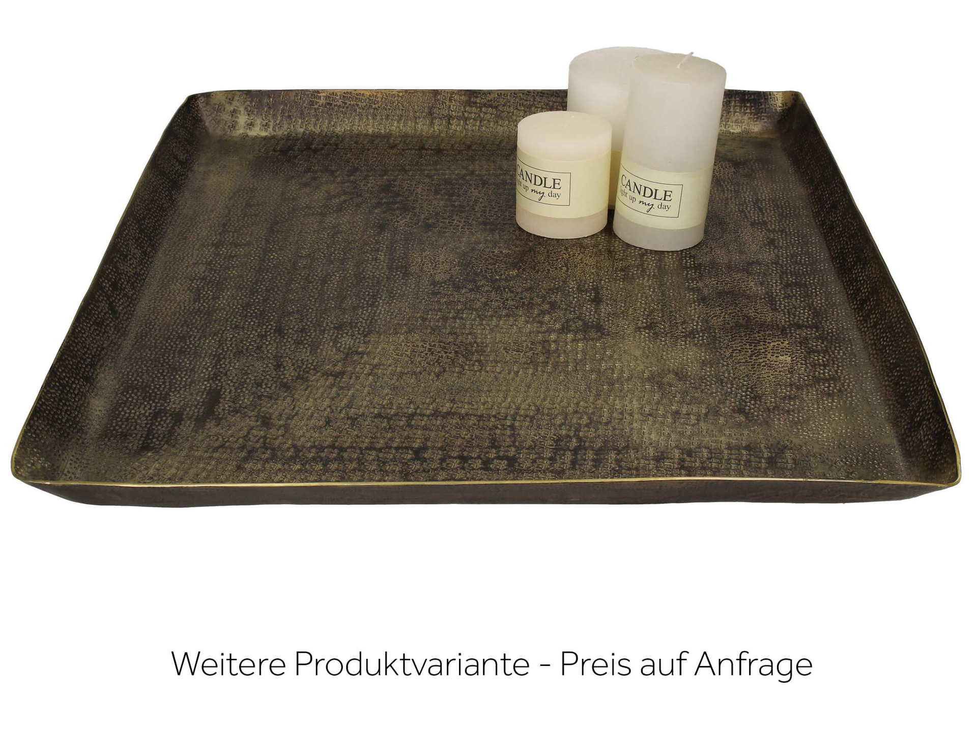 Tablett Aluminium Altgold H: 4 cm Kersten / Farbe: Gold Grau Tablett Aluminium Altgold H: 4 cm Kersten / Farbe: Gold Grau