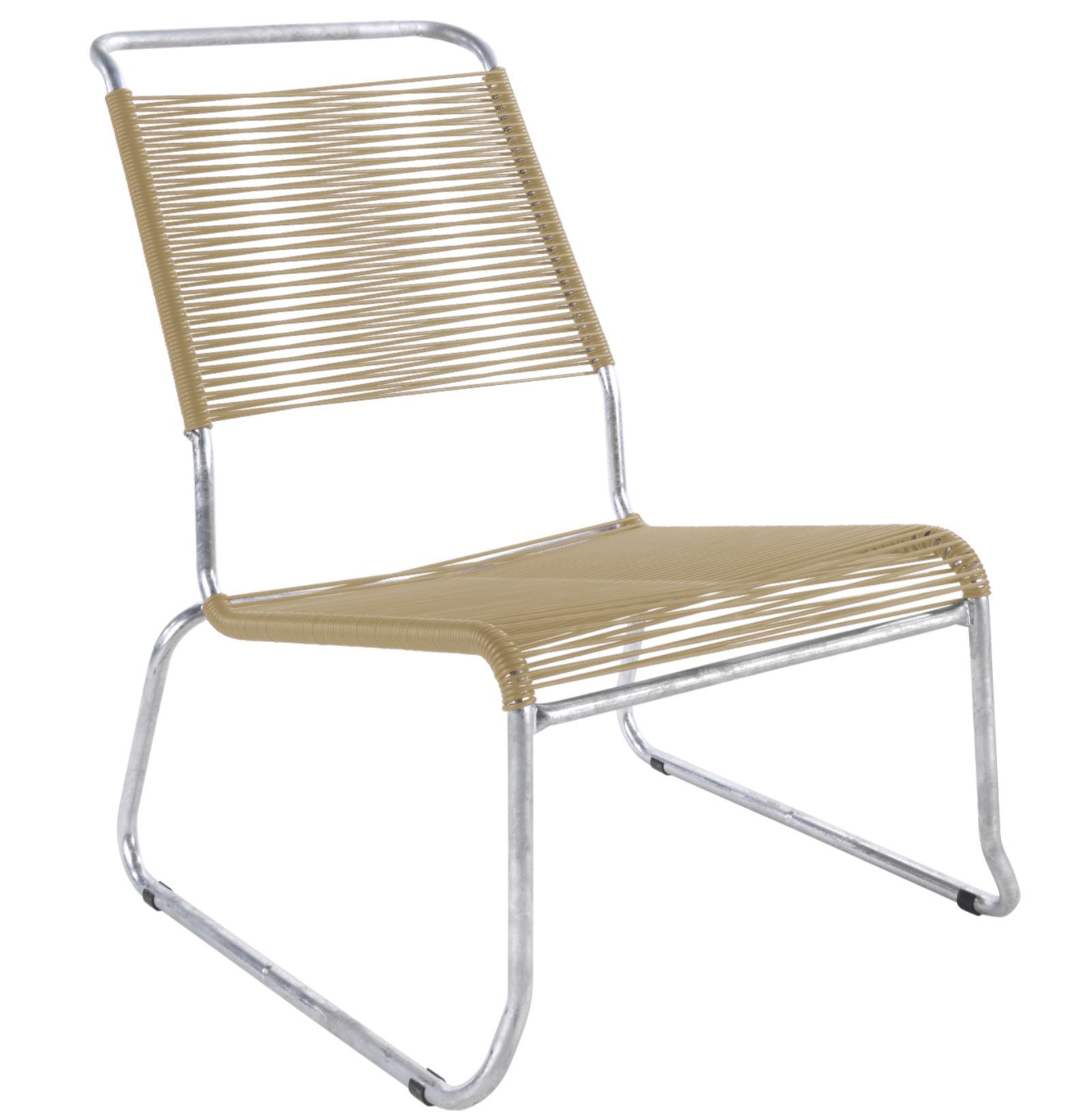 Spaghetti-Kufen-Lounger-Hochlehner Säntis Feuerverzinkt von Schaffner / Farbe: Pastellbraun / Grösse: 54 x 84 cm