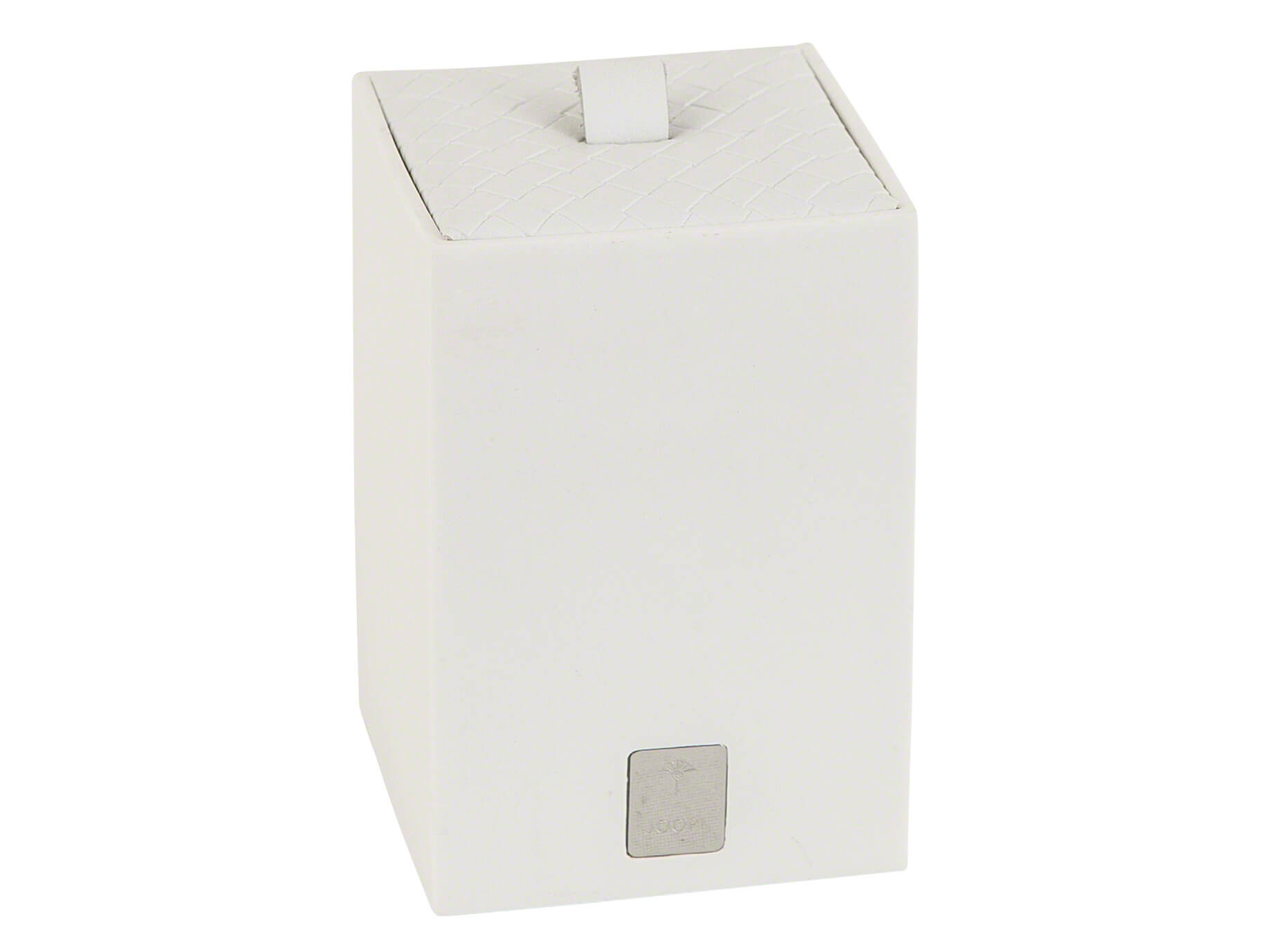 Mehrzweckbehälter, Weiss, Deckel in Lederoptik, Höhe 11 cm