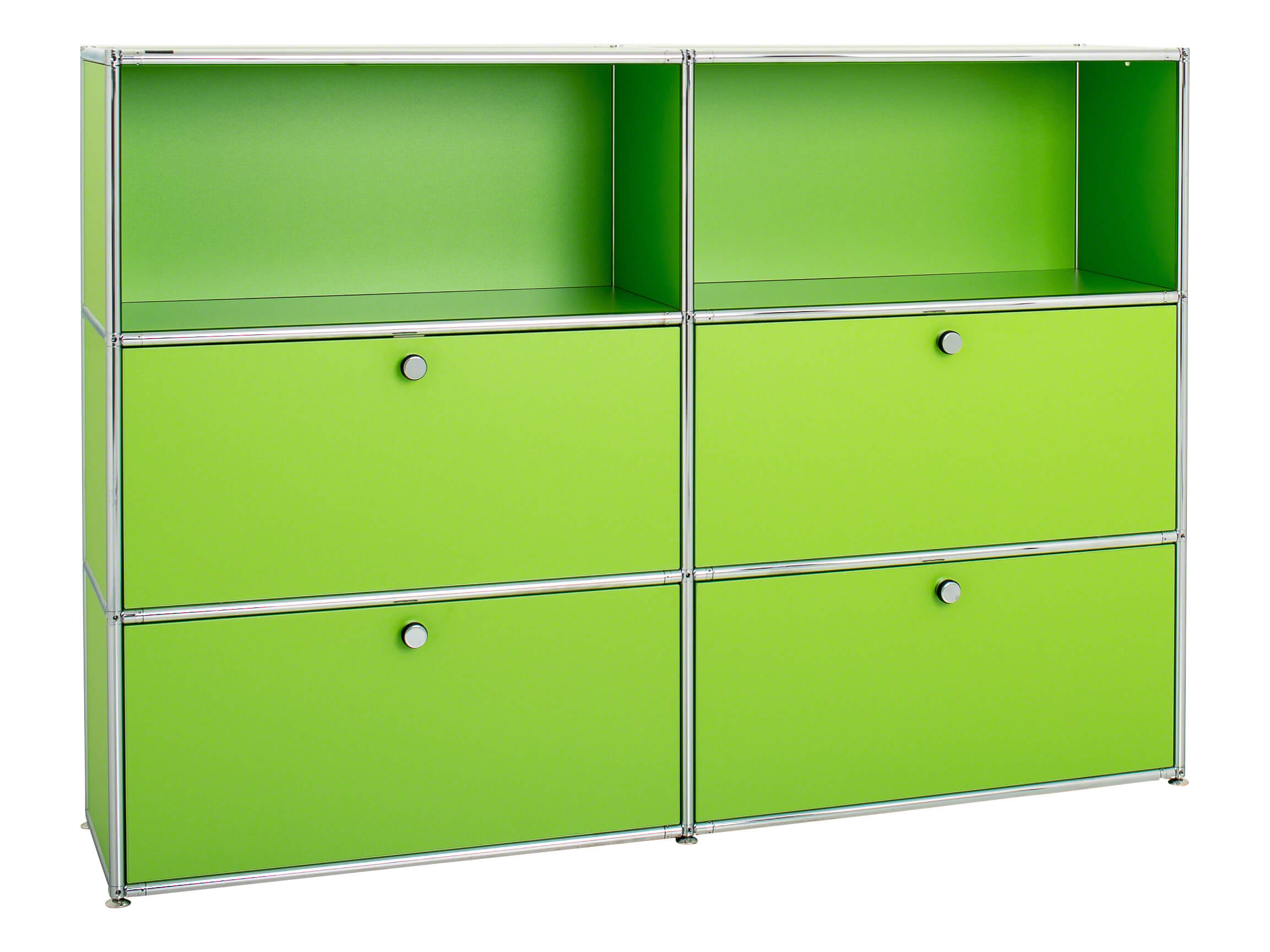 Sideboard Cosmic 20.20, vert, 4 abattants, l 153 cm p 38 cm h 108 cm
