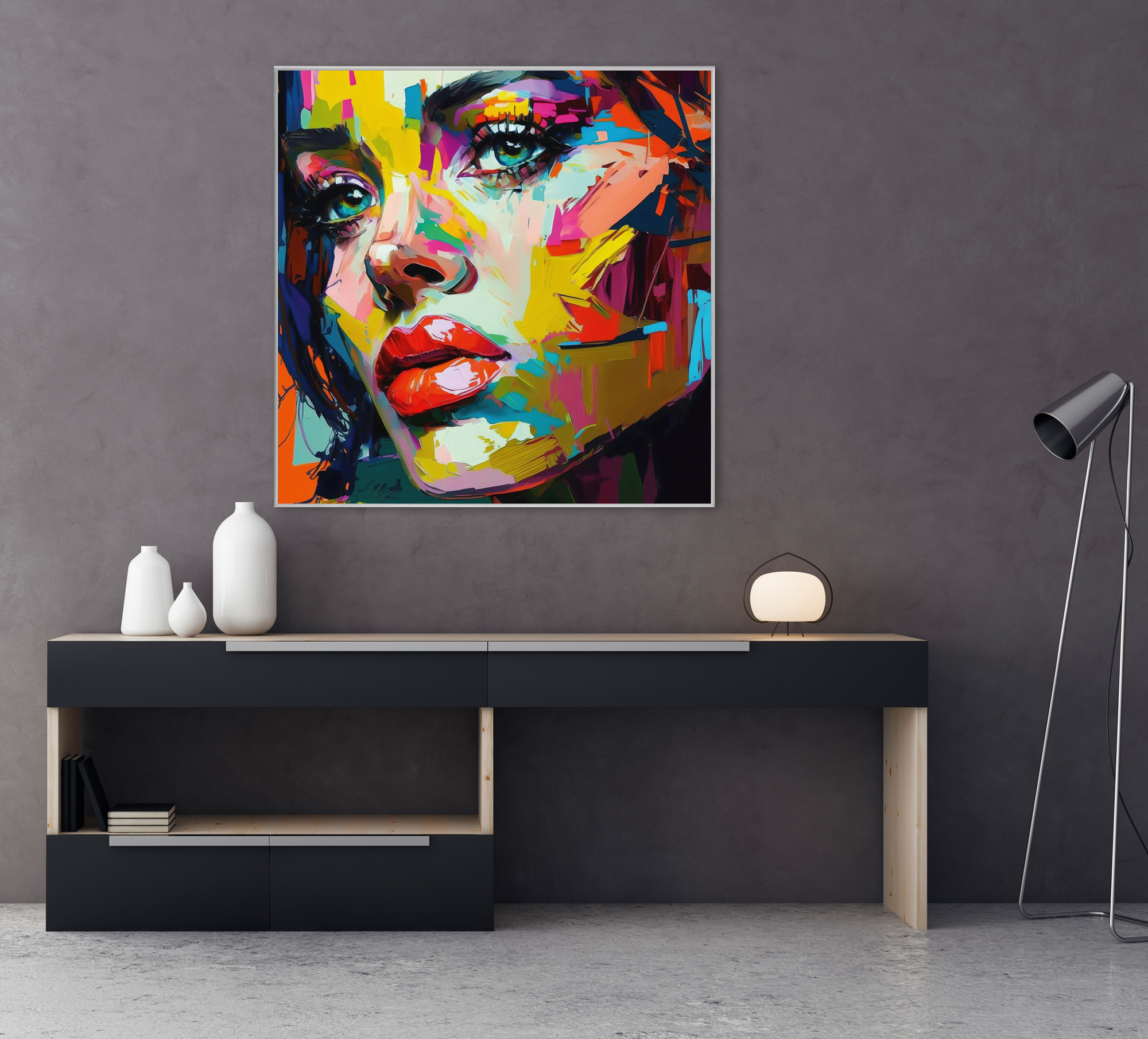 Bild mit Rahmen-Buntes Portrait-image LAND