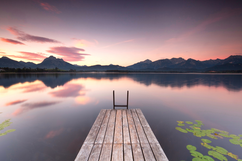 Alubild-Steg in Der Abenddämmerung-image LAND