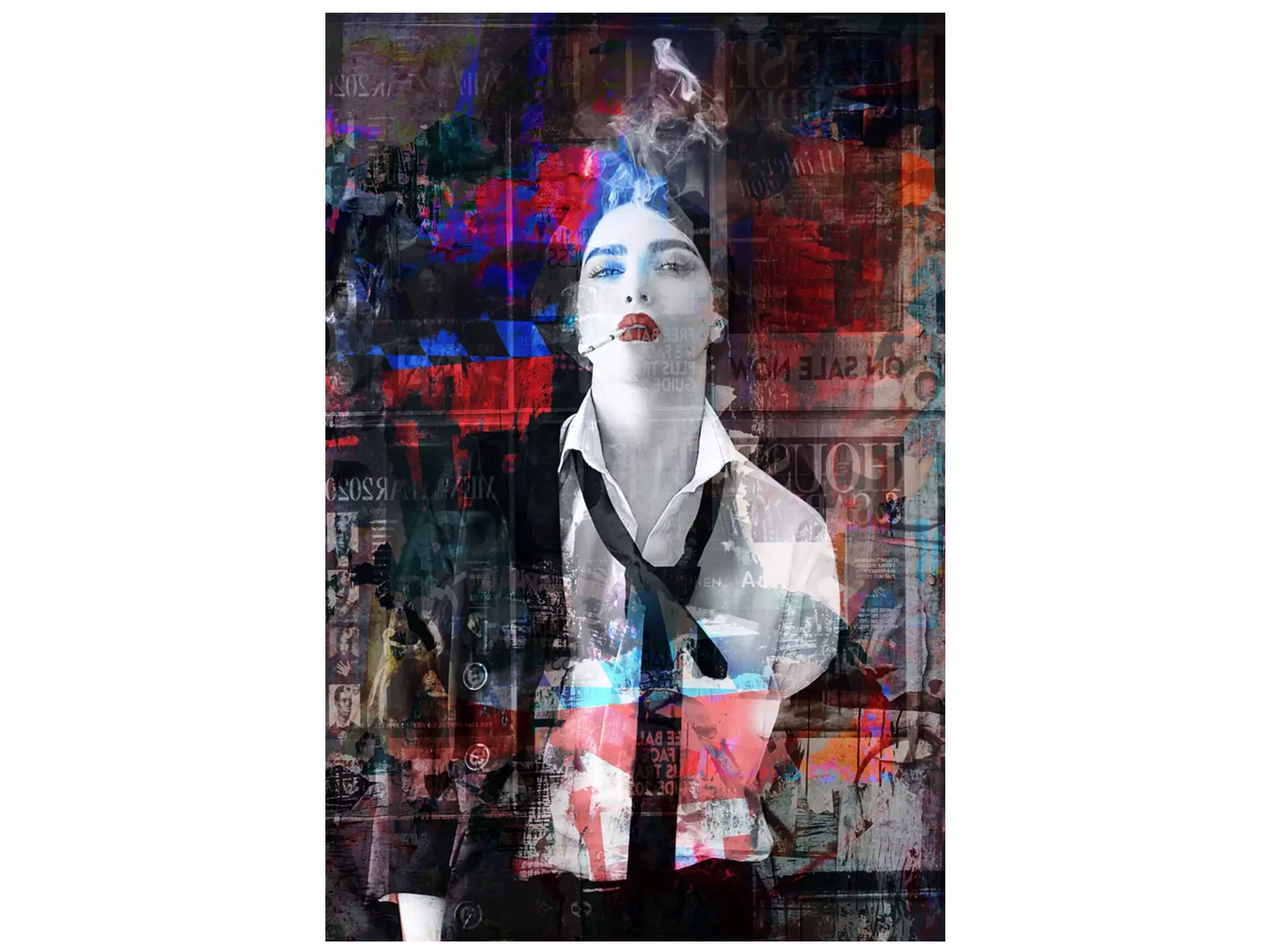 Digitaldruck auf Glas Street Art Pop Ikone image LAND / Grösse: 120 x 80 cm