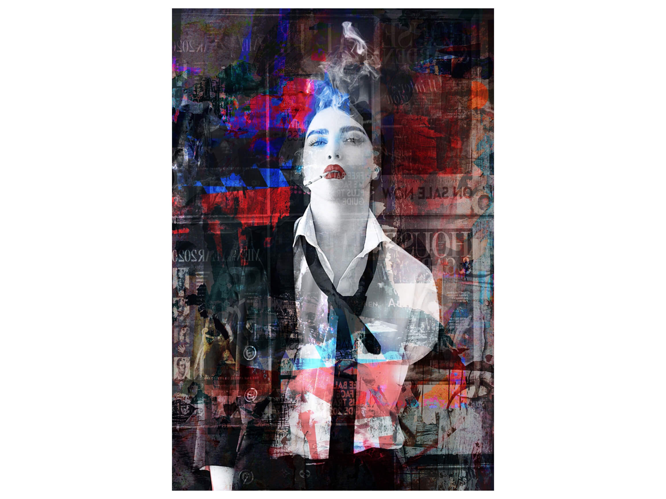 Digitaldruck auf Glas Street Art Pop Ikone image LAND / Grösse: 120 x 80 cm