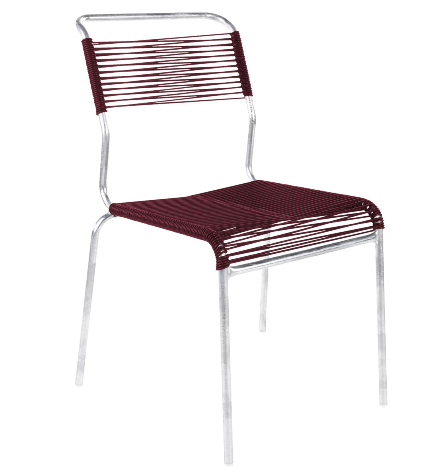 Spaghetti-Stuhl Säntis Feuerverzinkt von Schaffner / Farbe: Bordeaux / Grösse: 44 x 61 cm