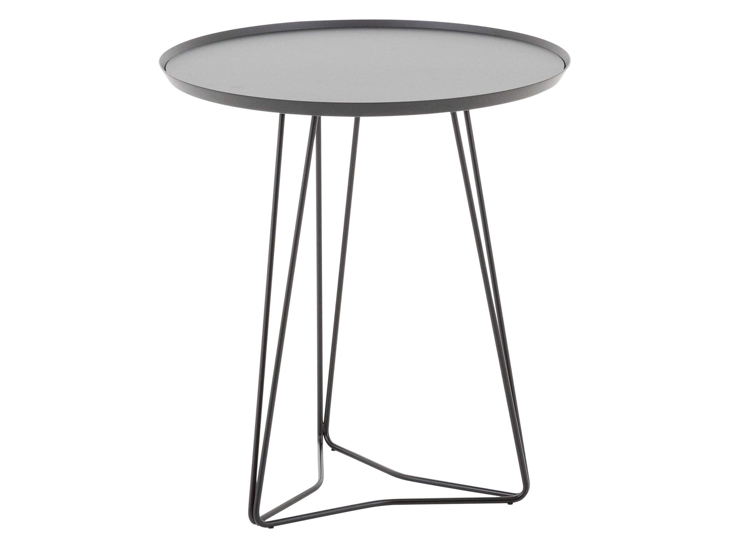 Beistelltisch Stellato Aus Leder / Farbe: Black/ h: 45 cm