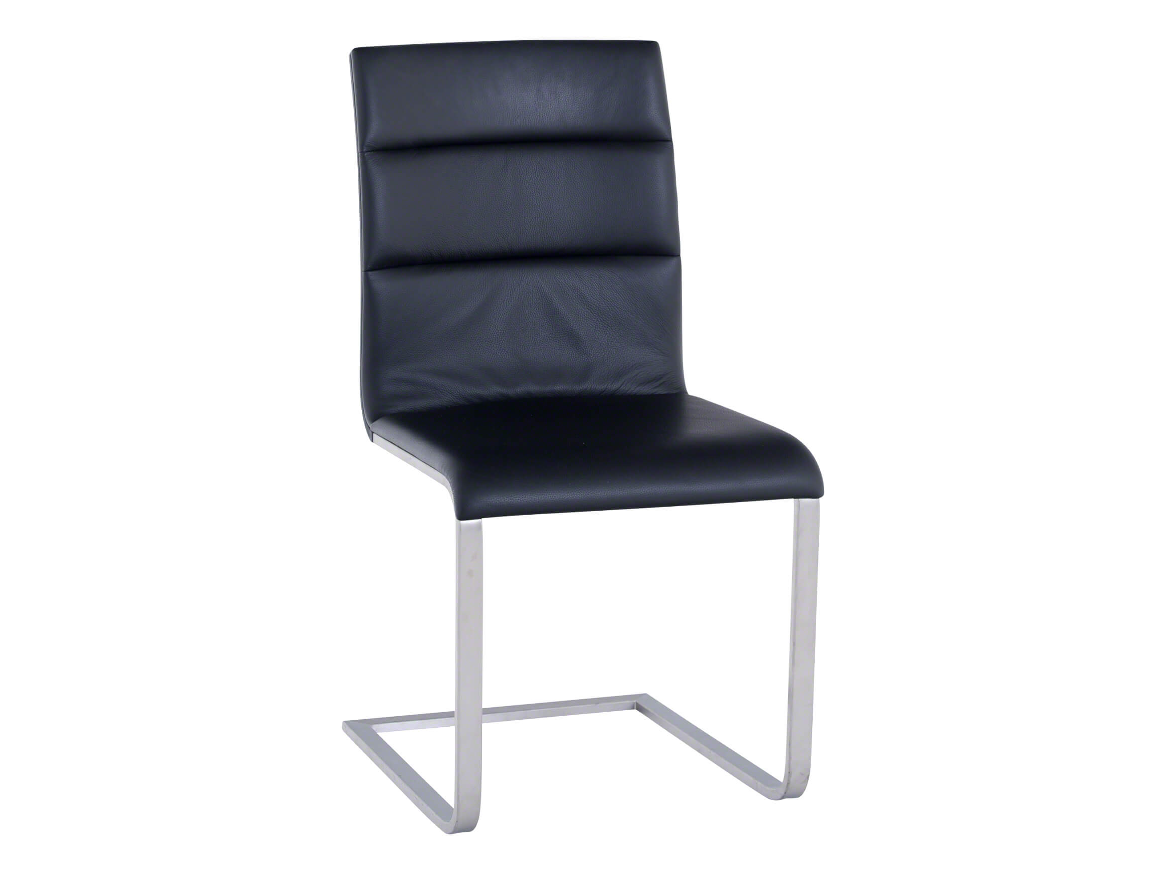 Stuhl Lynn, Leder Schwarz, Chrom, b 45 cm t 55 cm h 91 cm