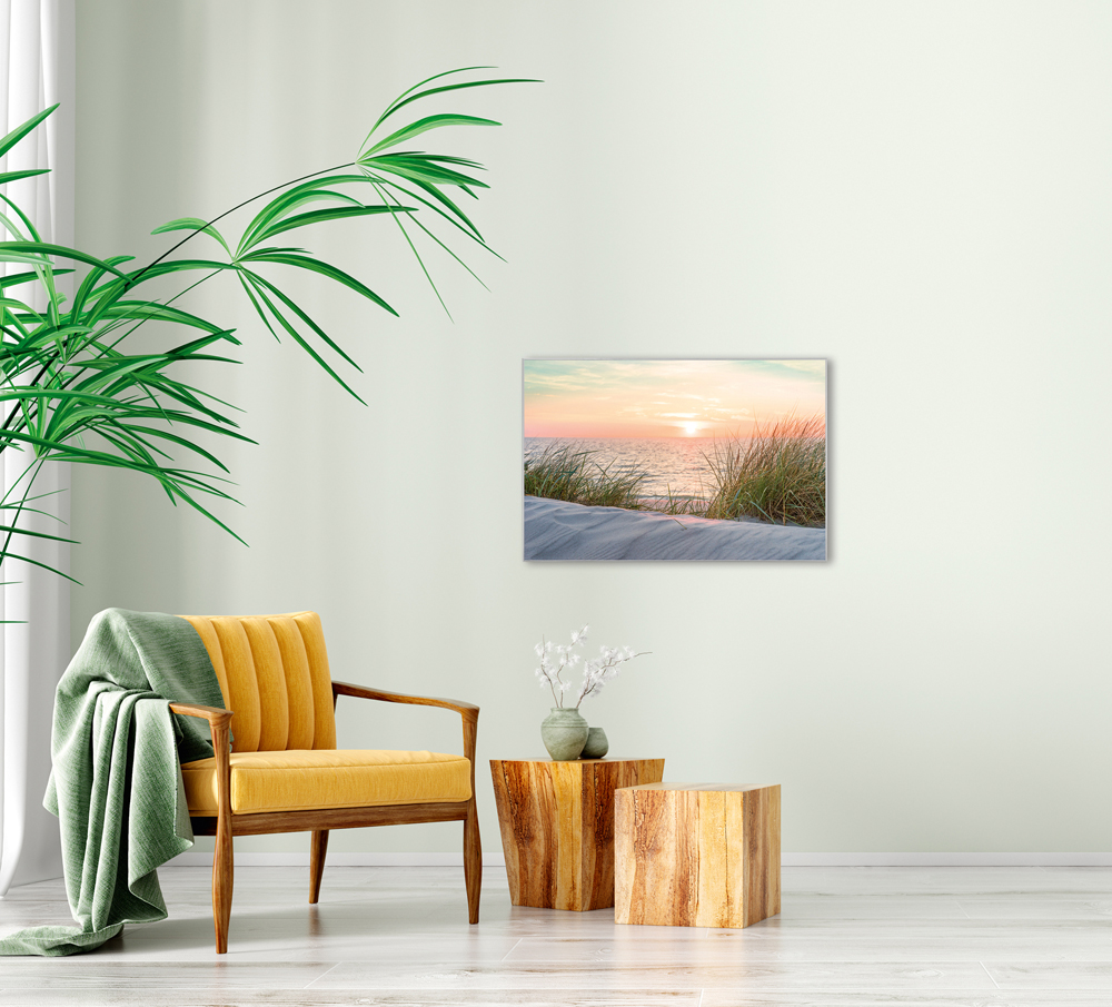 Bild mit Rahmen-Sonnenuntergang am Strand 1-image LAND