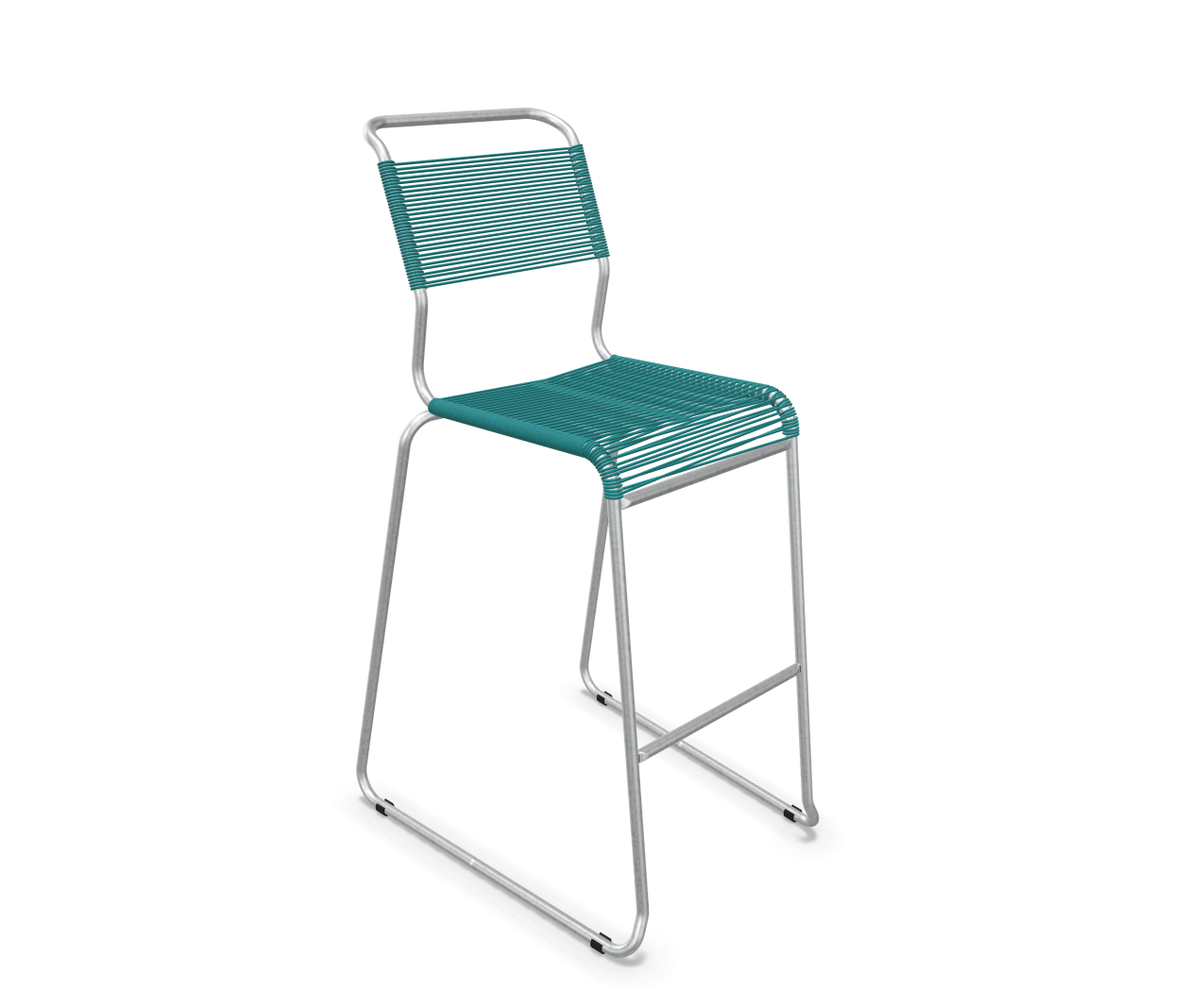 Schaffner Spaghetti-Barstuhl Säntis Feuerverzinkt m. Kufen Blau | Schubiger Möbel