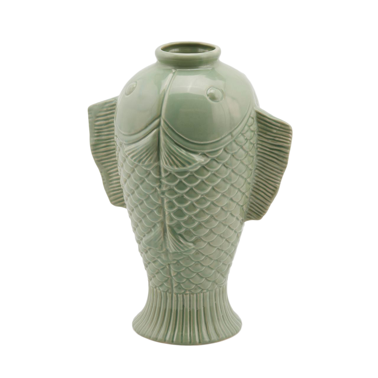 Vase Fisch Salbei H: 30 cm Edg
