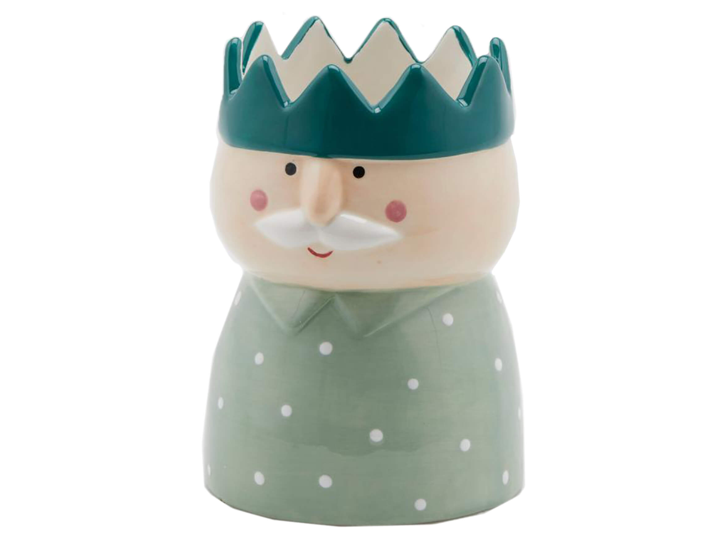 Vase König mit Schnauz H: 16 cm Edg