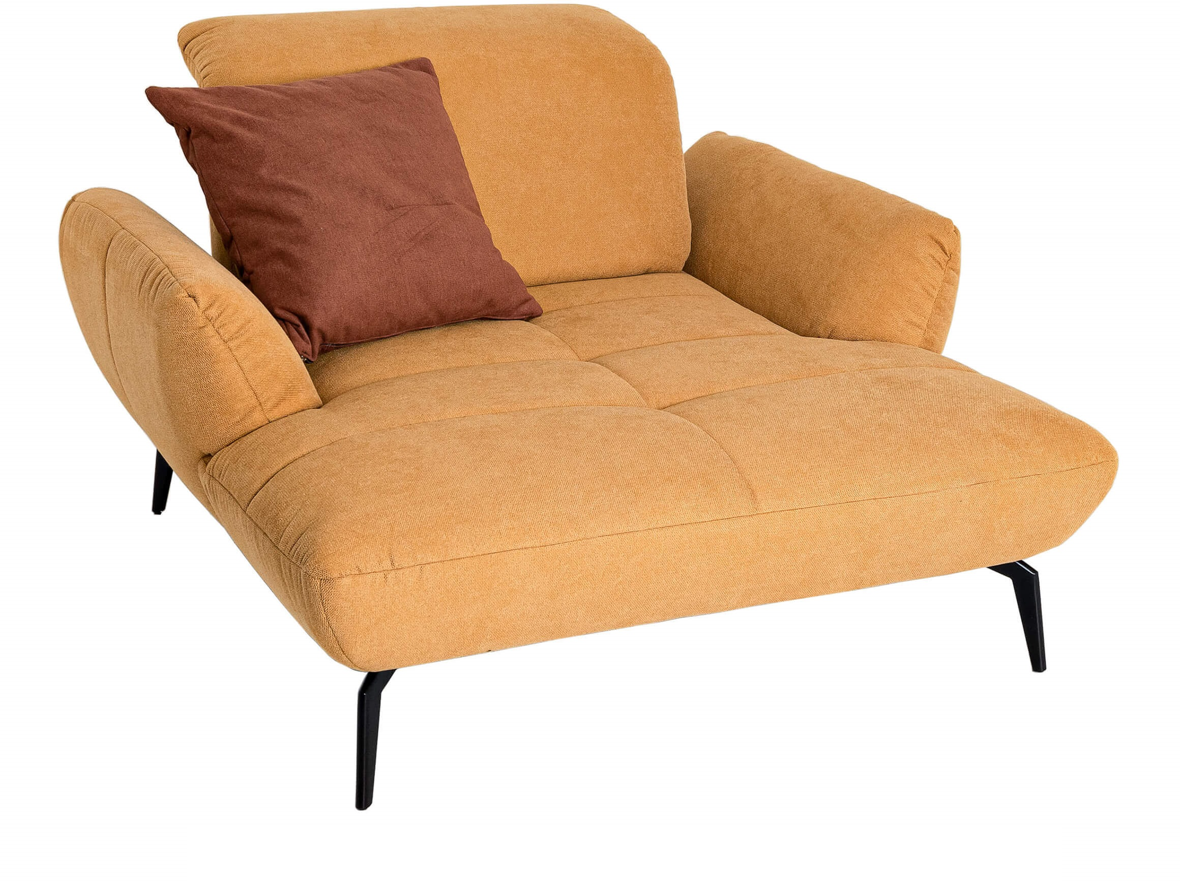 Loveseat Nebraska Steinpol / Farbe: Mustard / Bezugsmaterial: Stoff