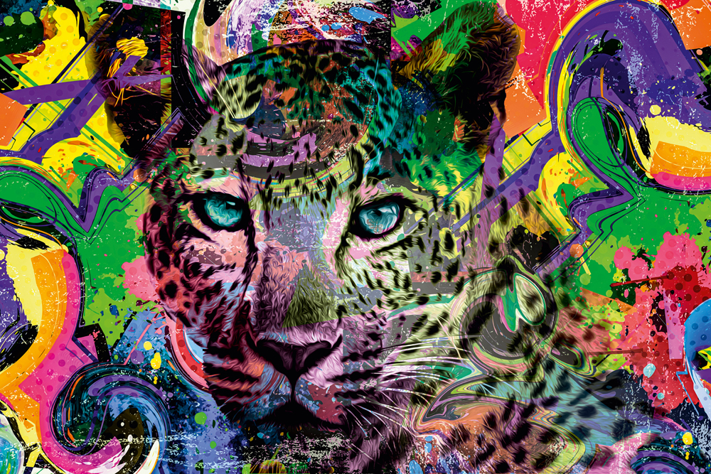 Alubild-Pop Art Leopard-image LAND