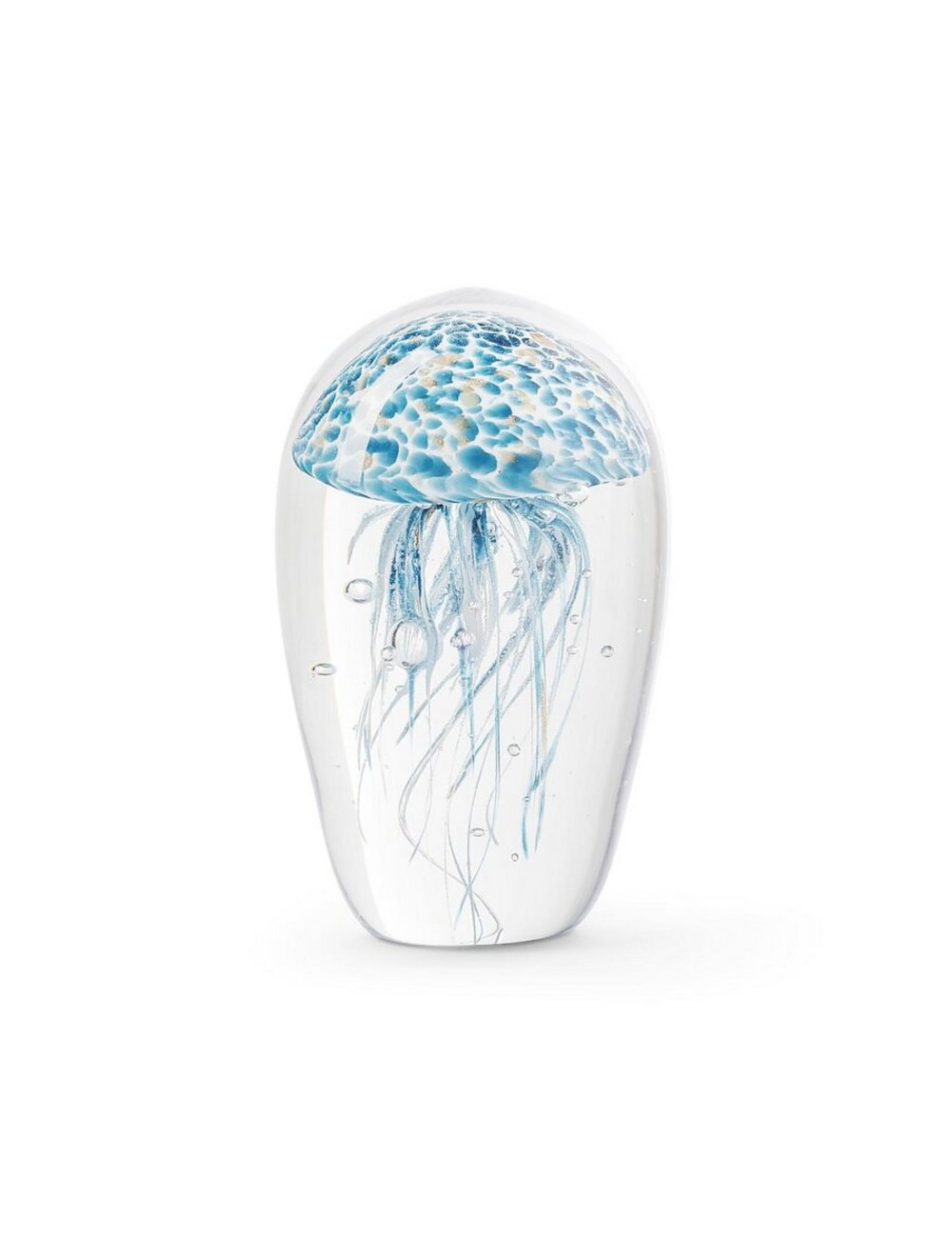 Abhika Briefbeschwerer Jellyfish in Glas Blau H: 12 cm  | Schubiger Möbel