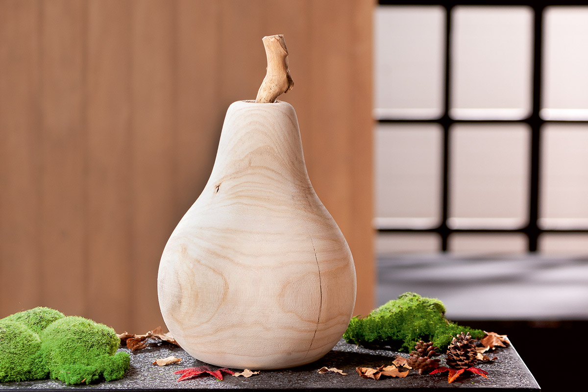 Objet décoratif Poire, bois H : 36 cm Gilde