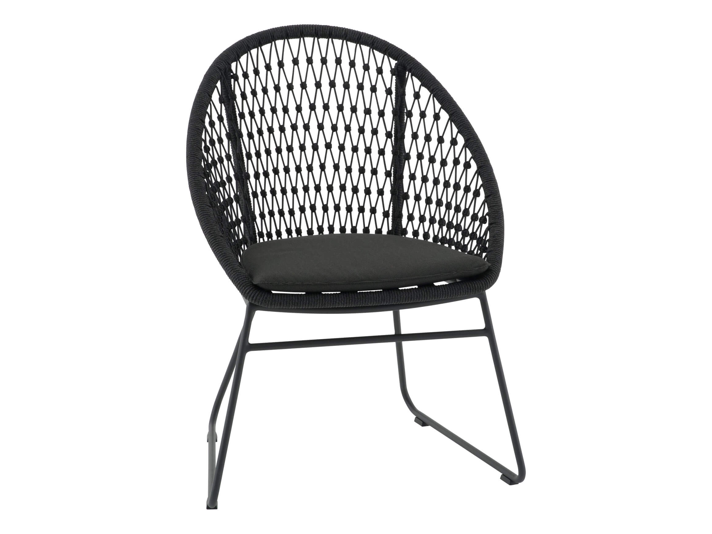 Gartenstuhl Kunz, Kordelgeflecht Grau, Alu-Gestell, b